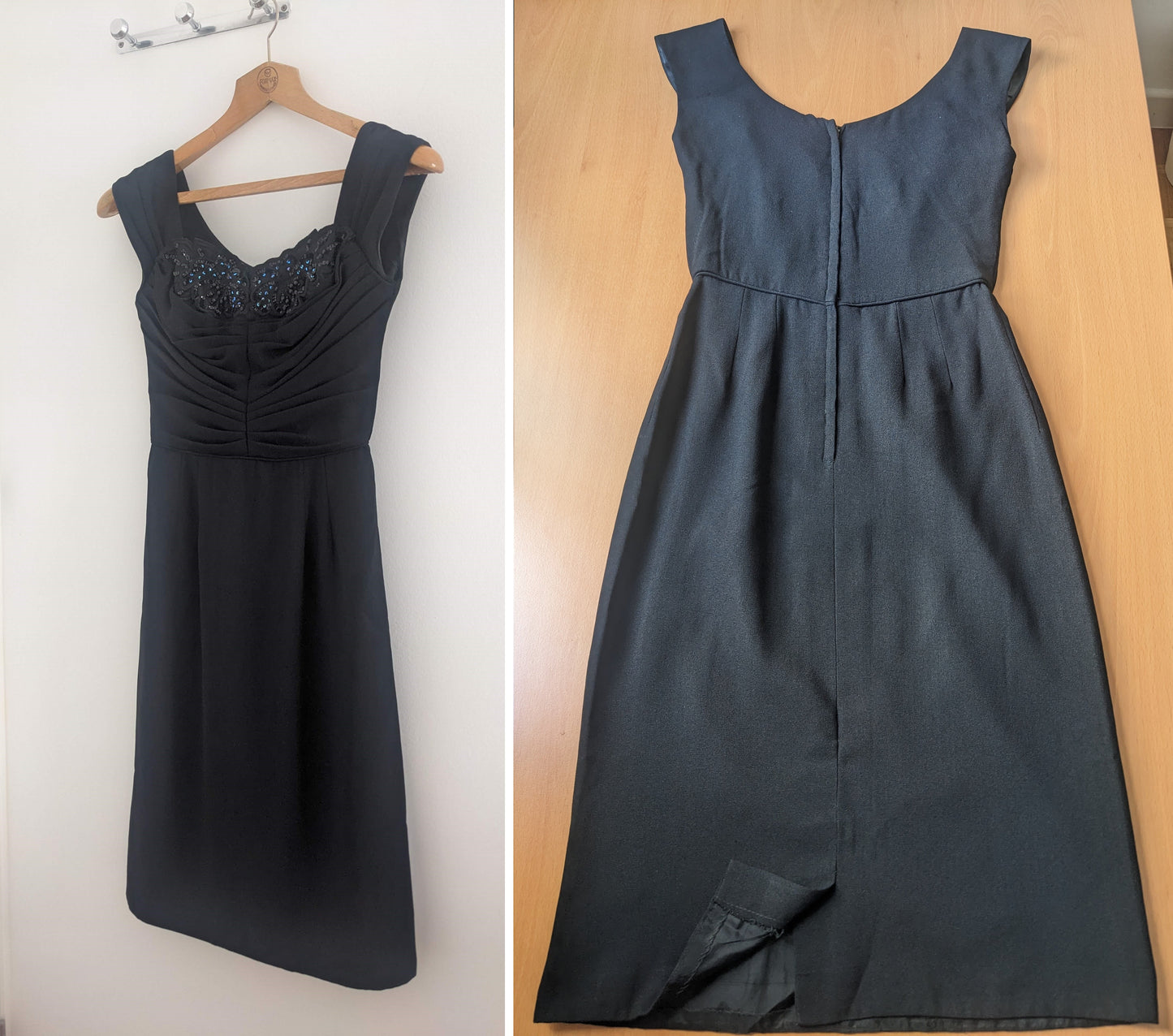 Vintage 1950s-60s black wiggle dress