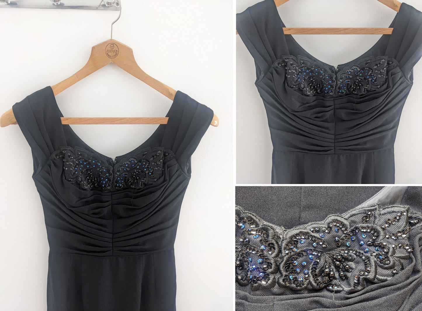 Vintage 1950s-60s black wiggle dress