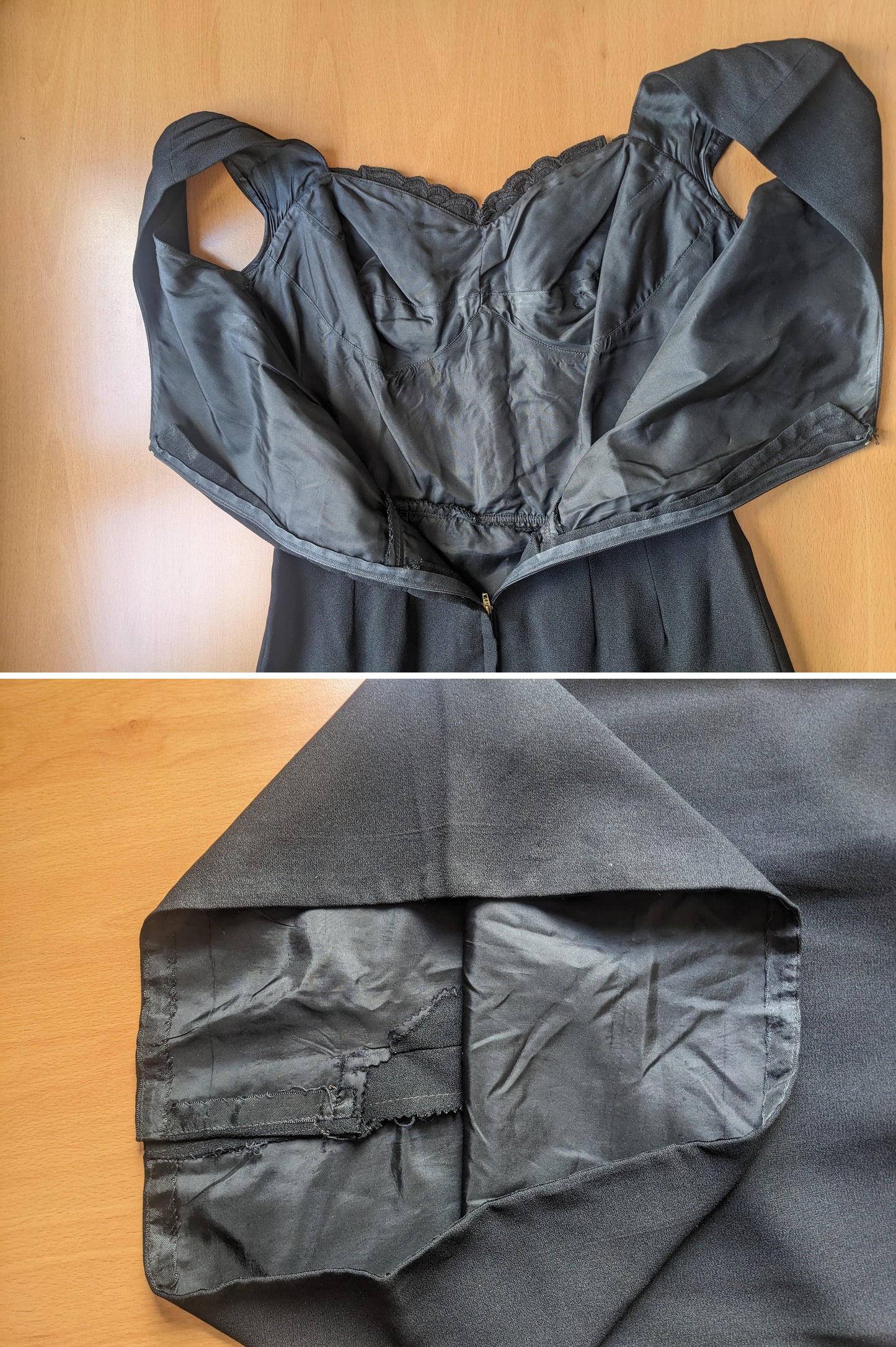 Vintage 1950s-60s black wiggle dress