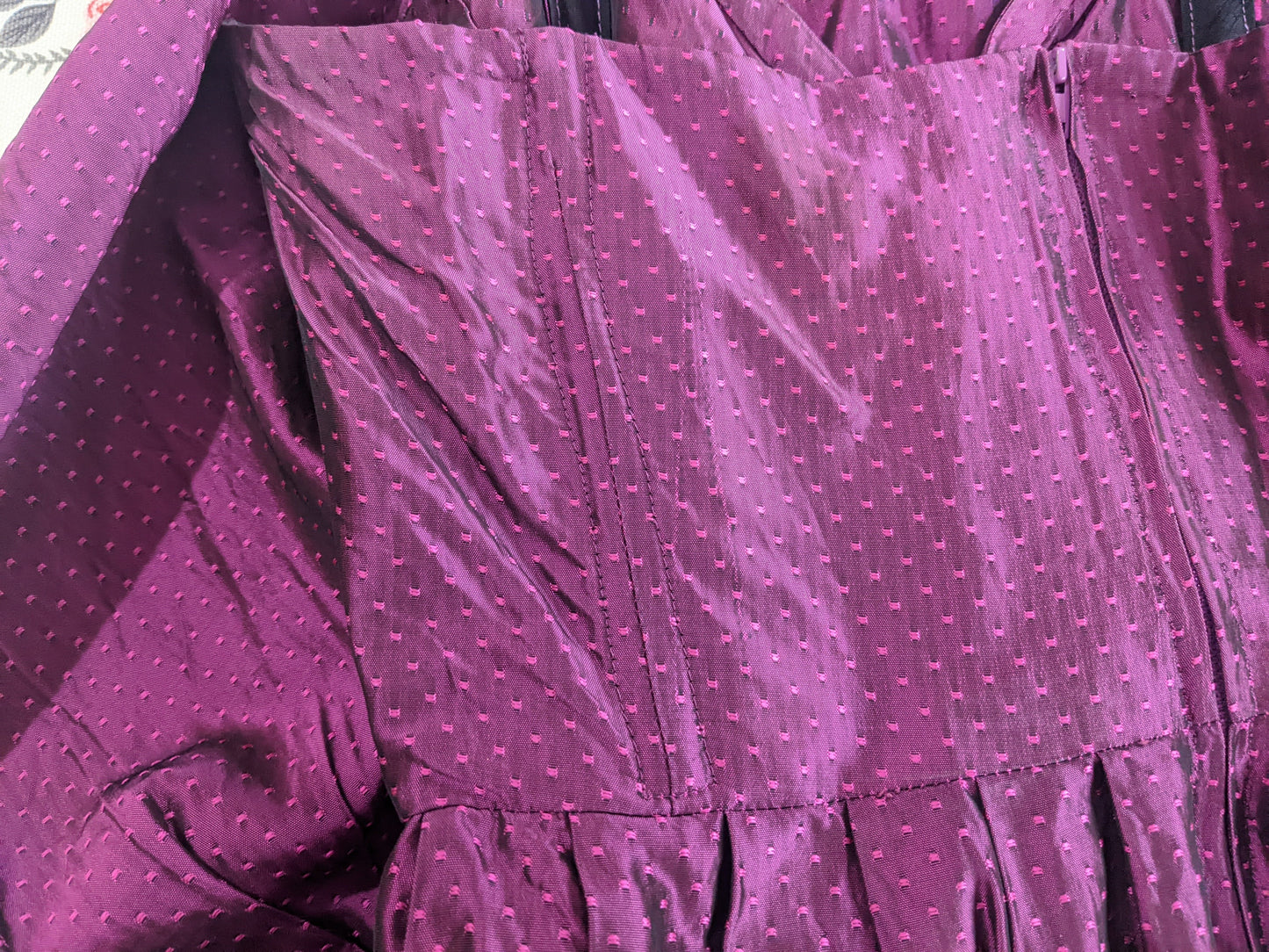 Vintage 1980s magenta taffeta dress