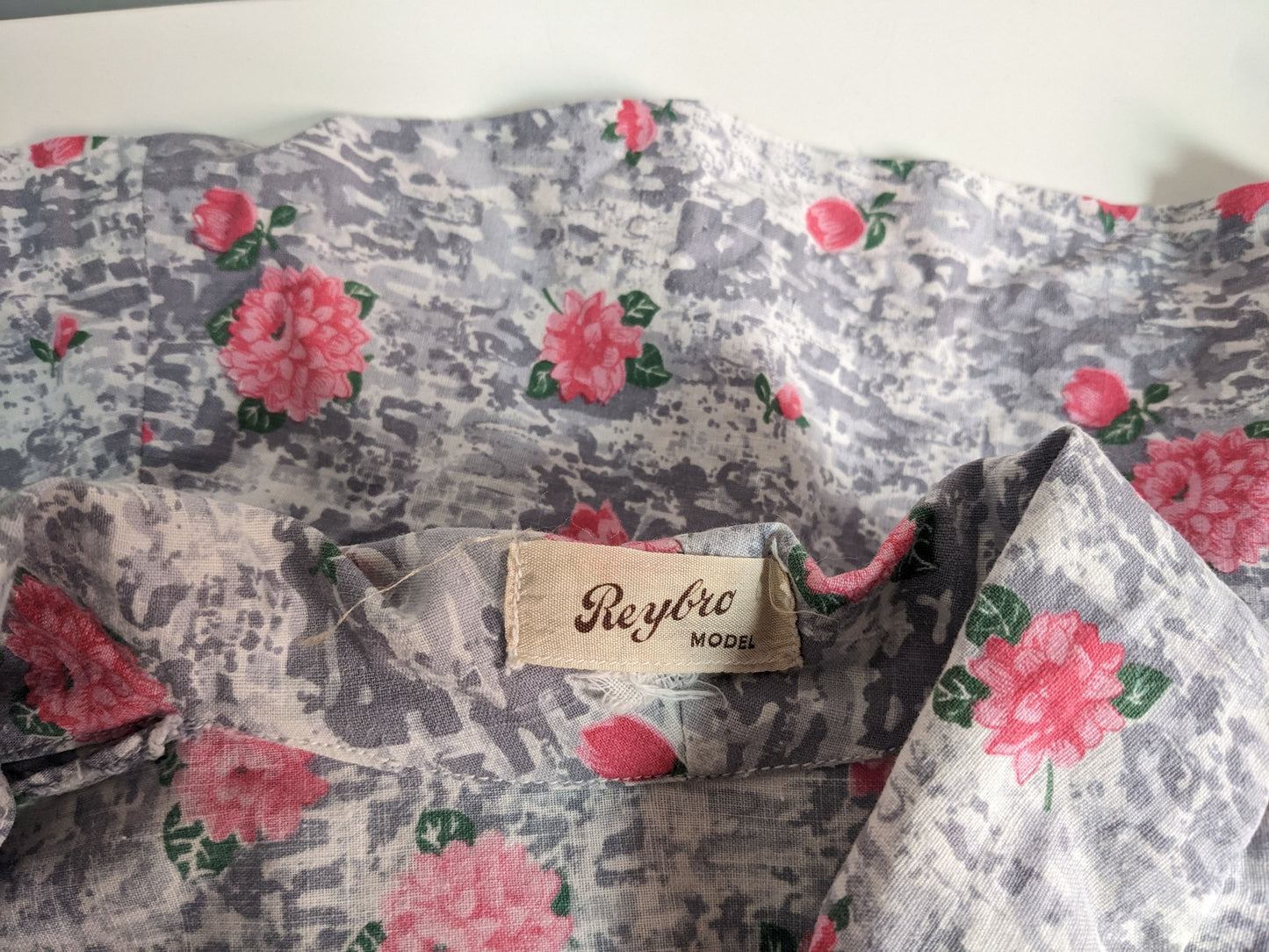 Vintage 1940s-50s floral cotton dress