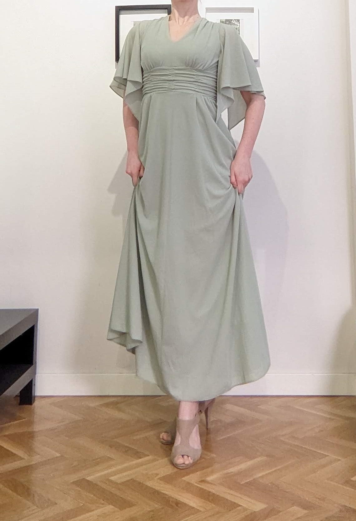 Vintage 1970s sage green maxi dress