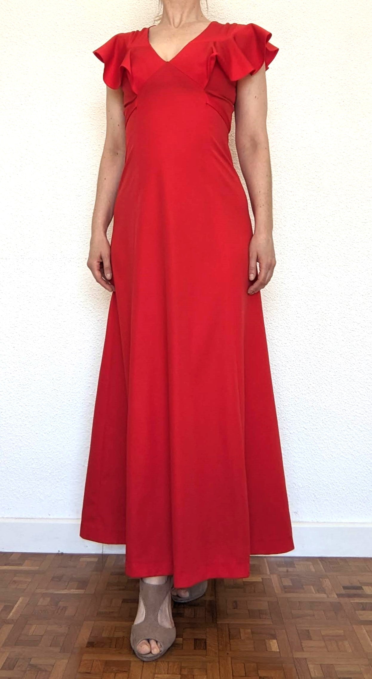 Vintage 1970s red maxi dress