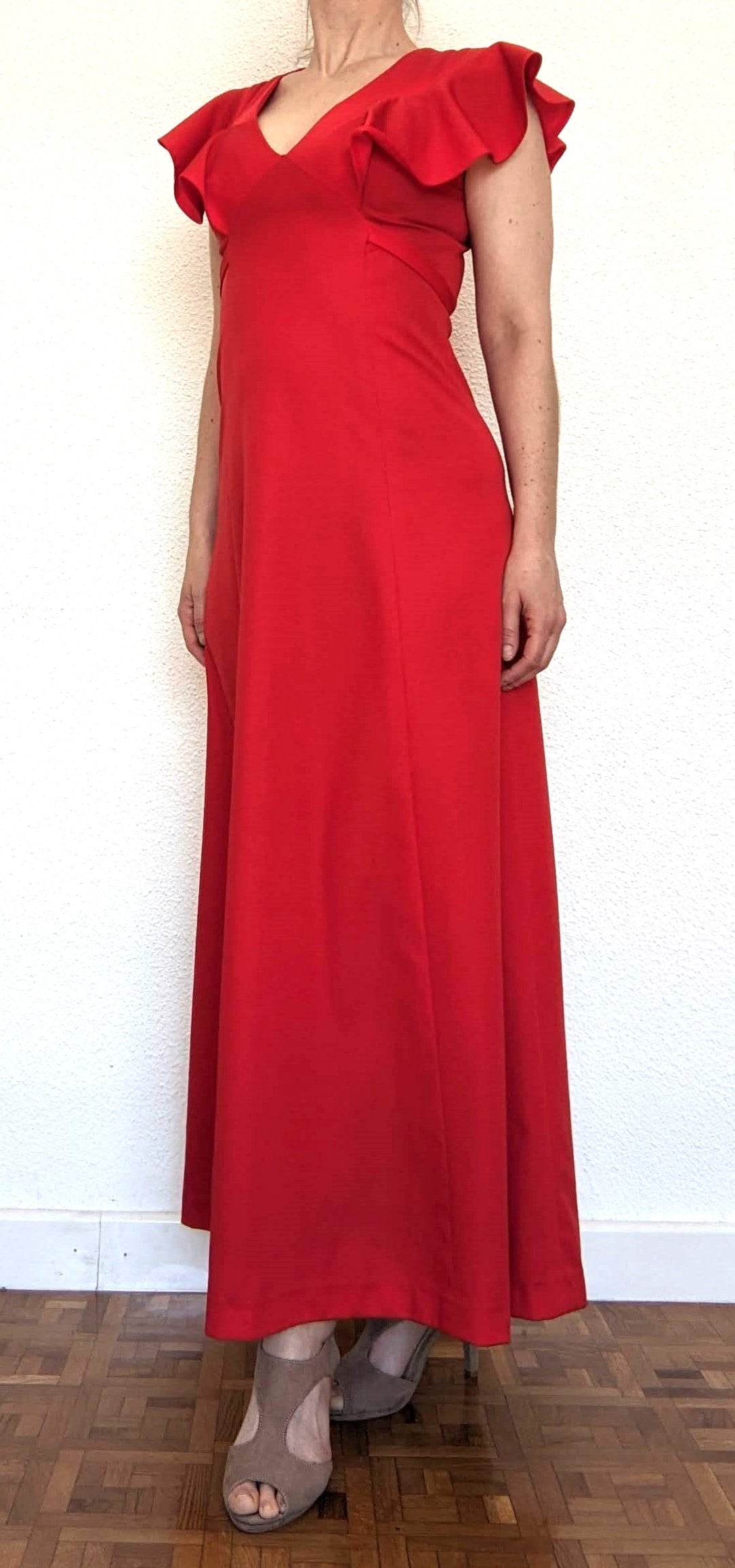 Vintage 1970s red maxi dress
