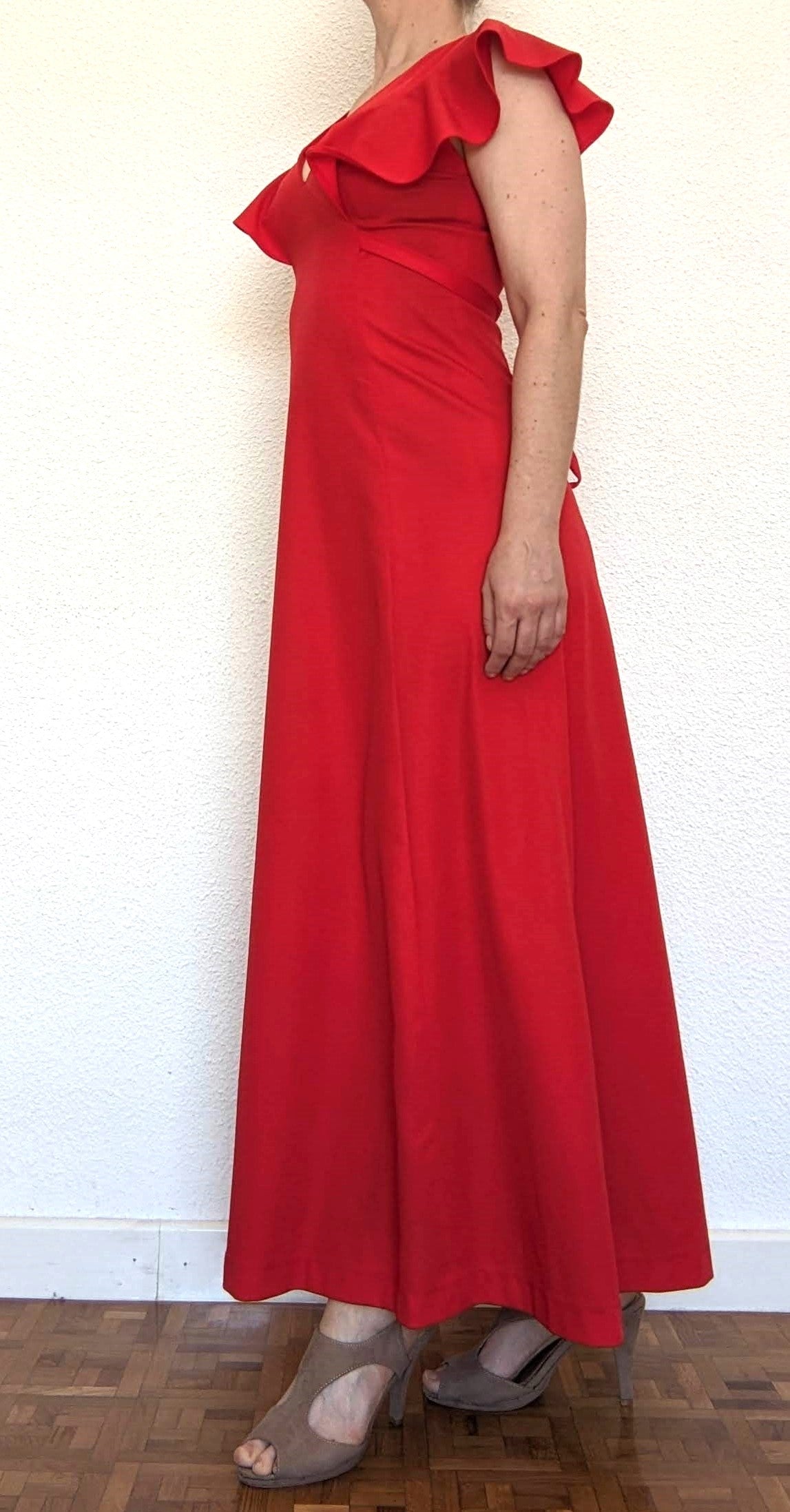 Vintage 1970s red maxi dress