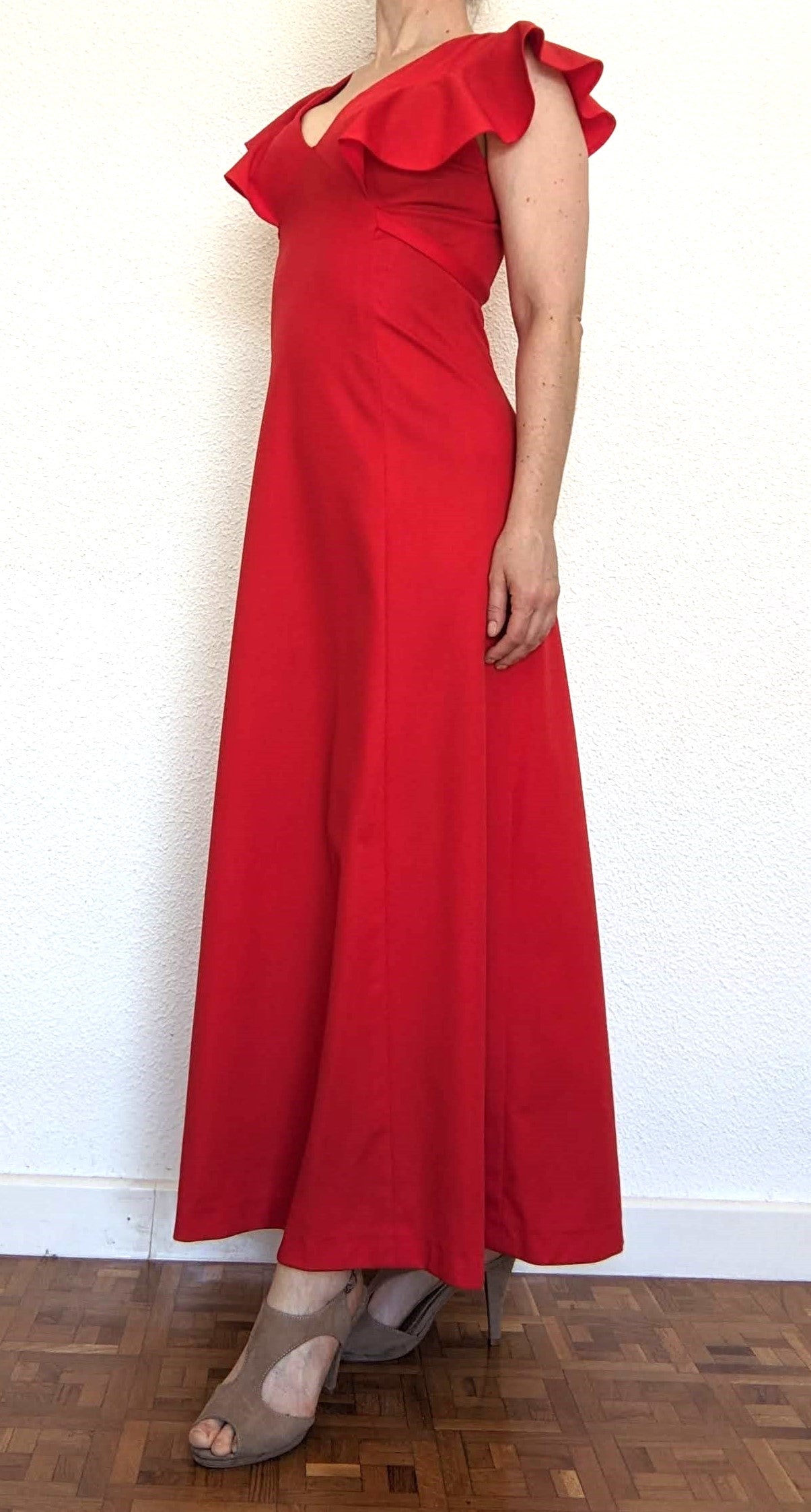 Vintage 1970s red maxi dress