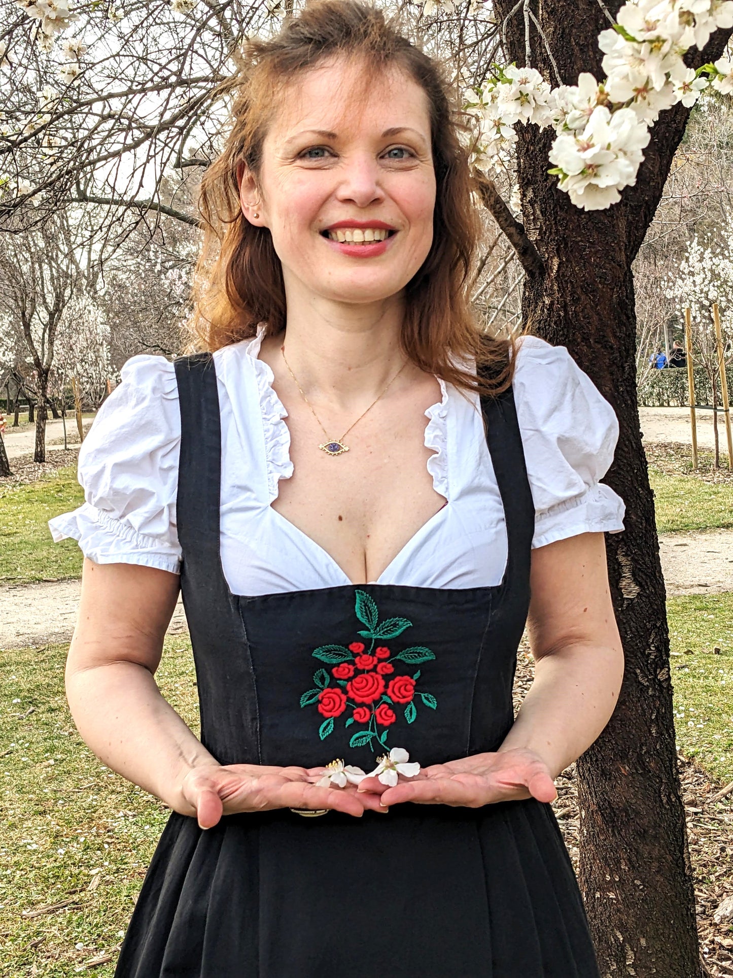 Vintage 1960s-70s black & red dirndl