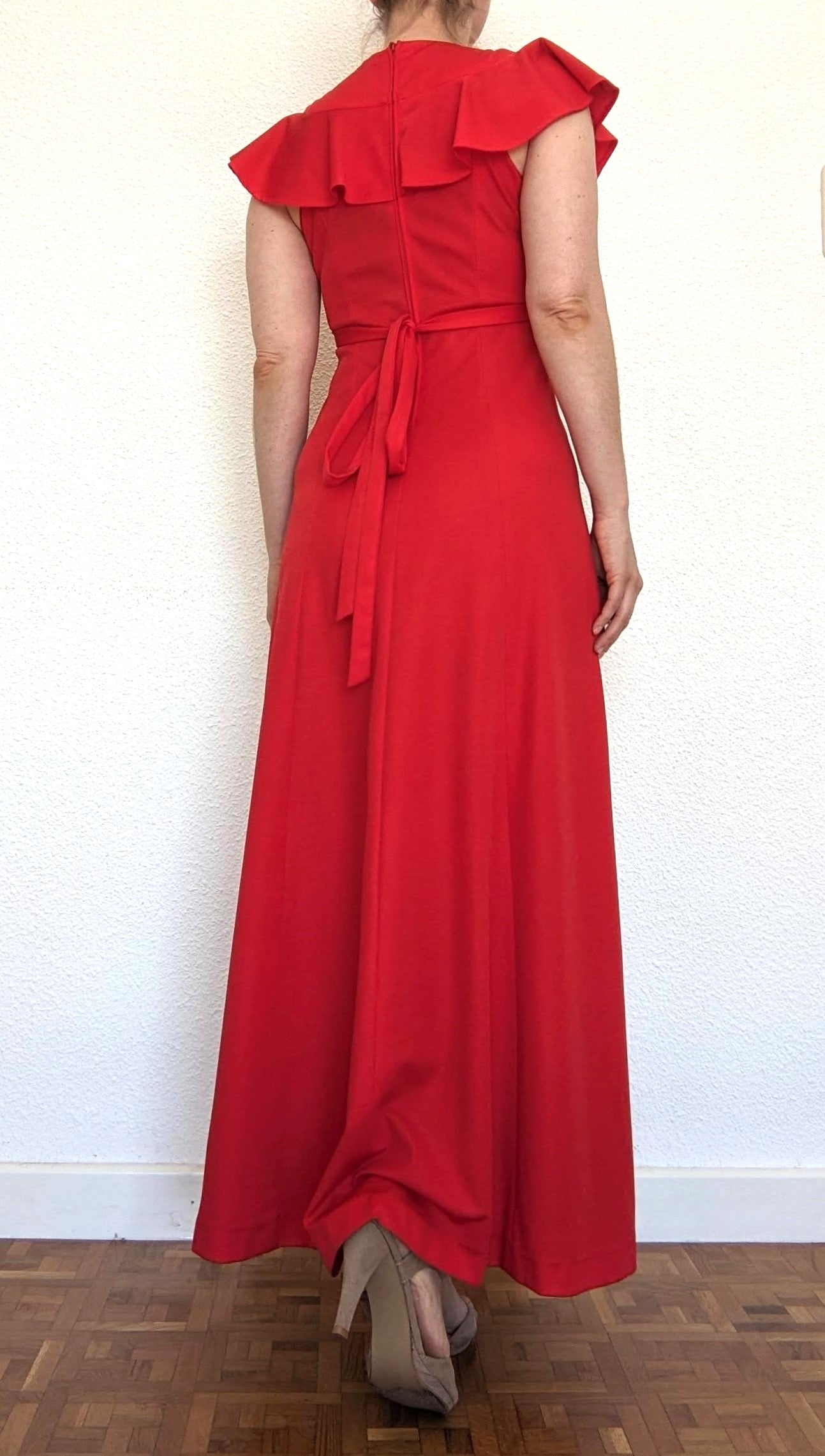 Vintage 1970s red maxi dress