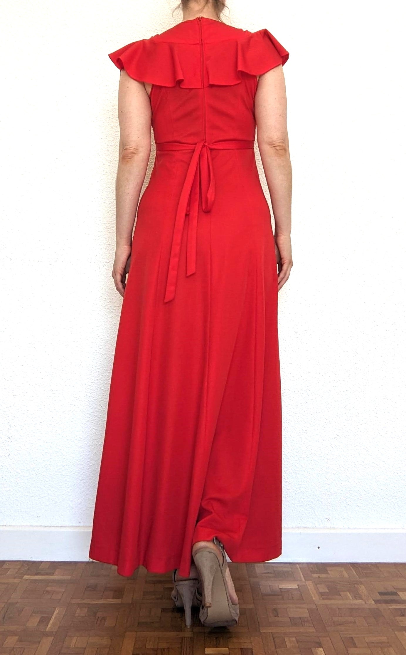 Vintage 1970s red maxi dress