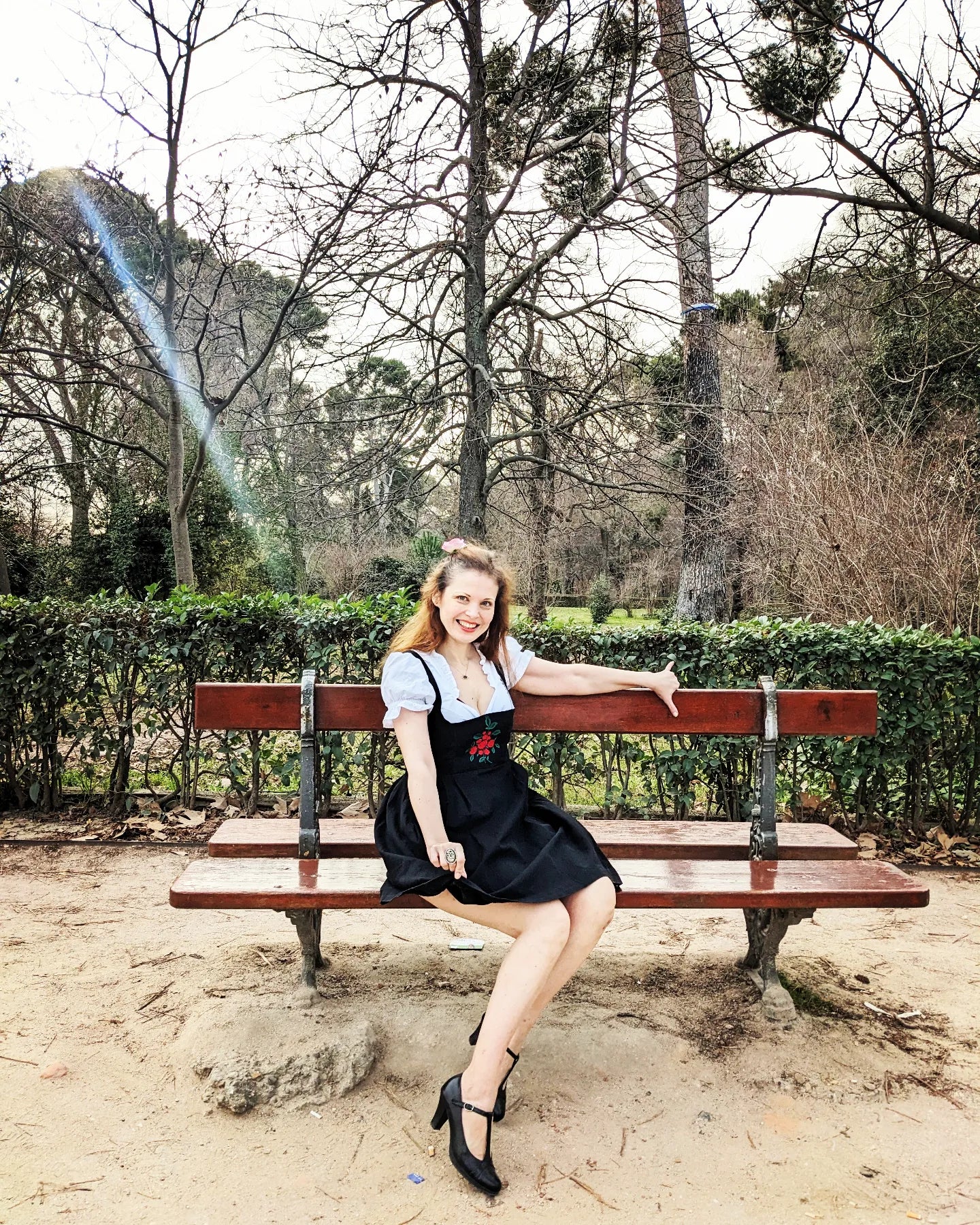 Vintage 1960s-70s black & red dirndl
