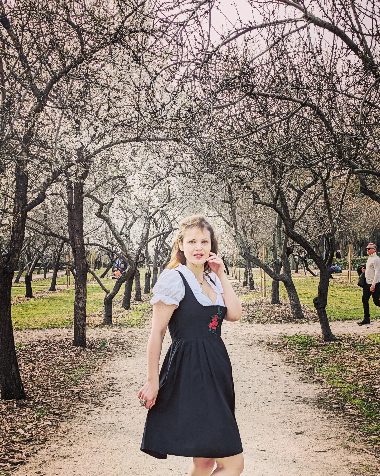 Vintage 1960s-70s black & red dirndl