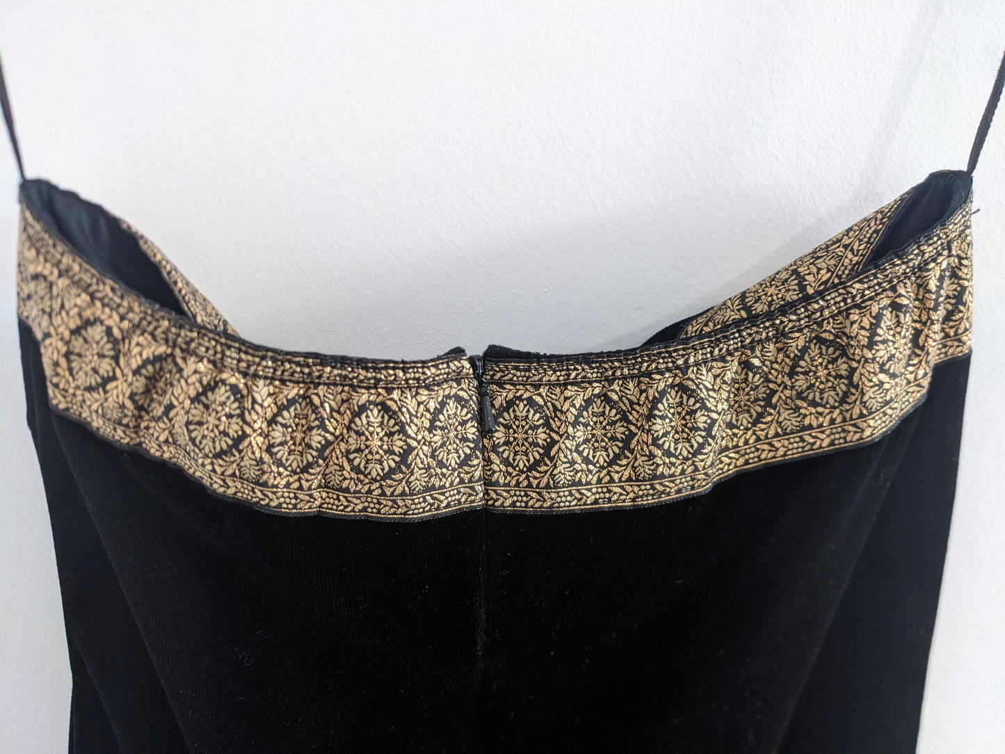 Vintage 1980s black velvet mini dress
