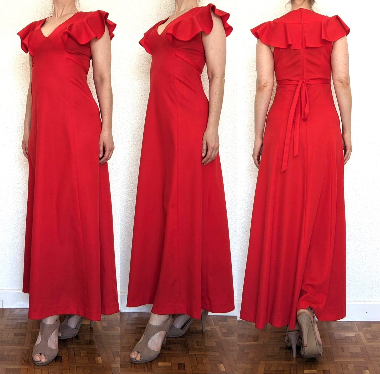 Vintage 1970s red maxi dress
