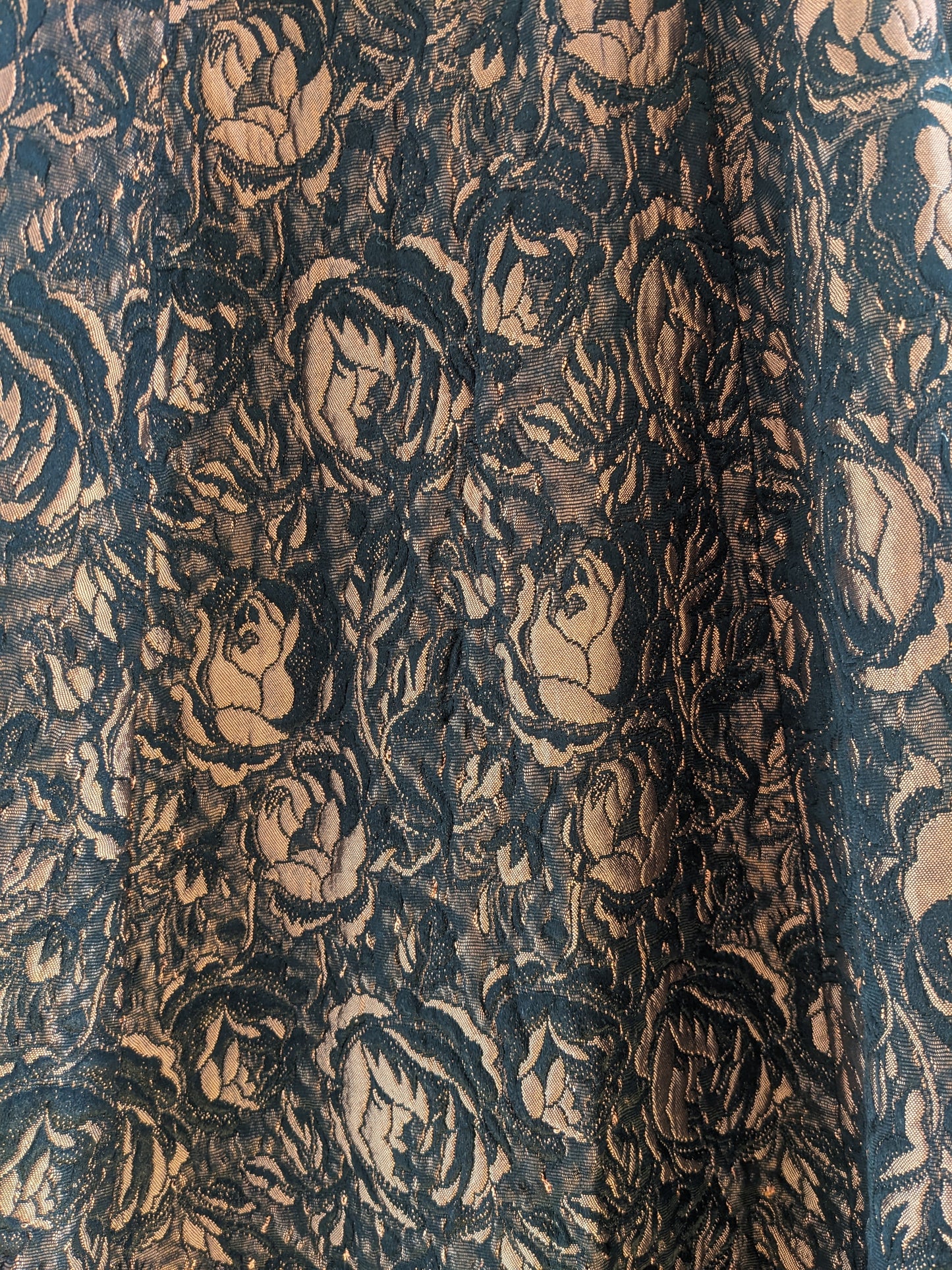 Vintage 1950s copper & black dress
