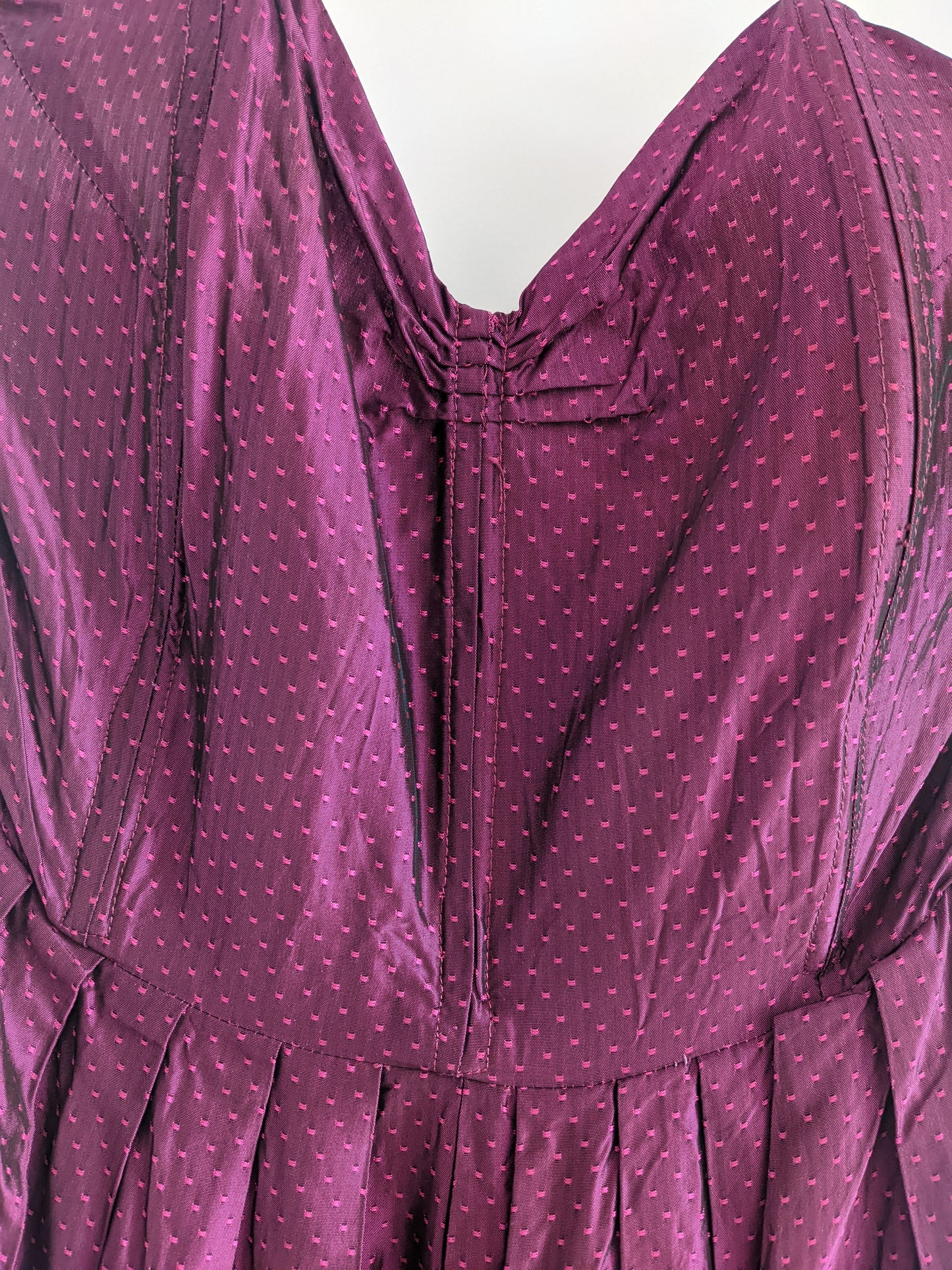 Vintage 1980s magenta taffeta dress