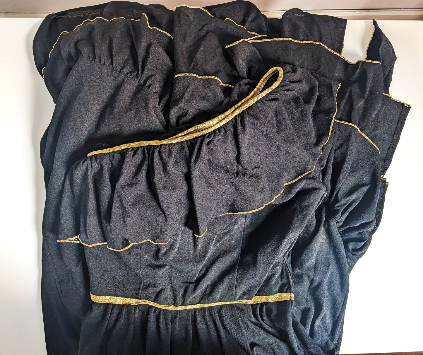 Vintage 1970s black & gold Grecian gown