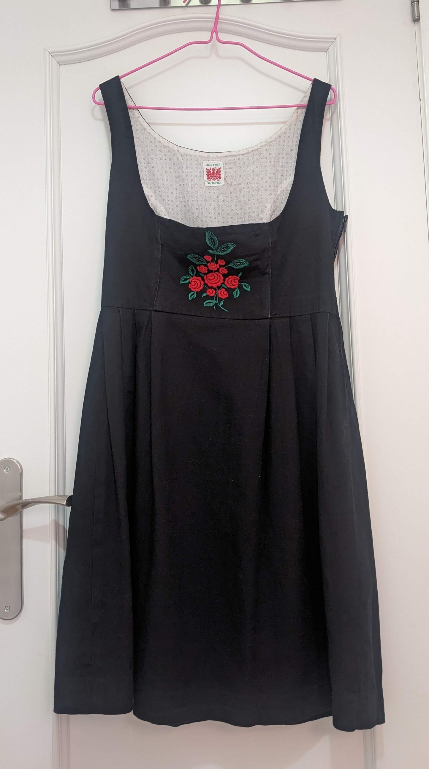 Vintage 1960s-70s black & red dirndl