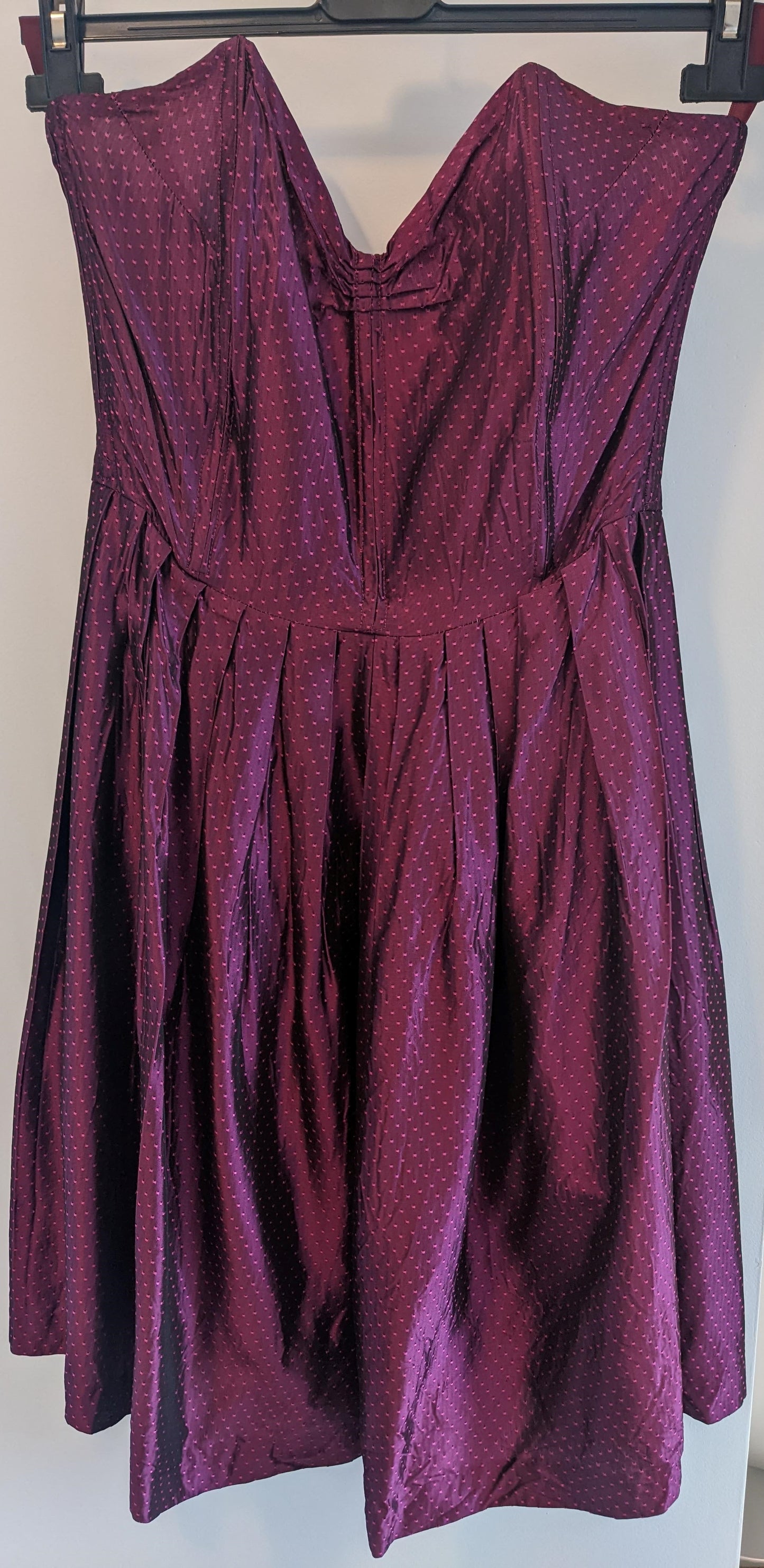Vintage 1980s magenta taffeta dress