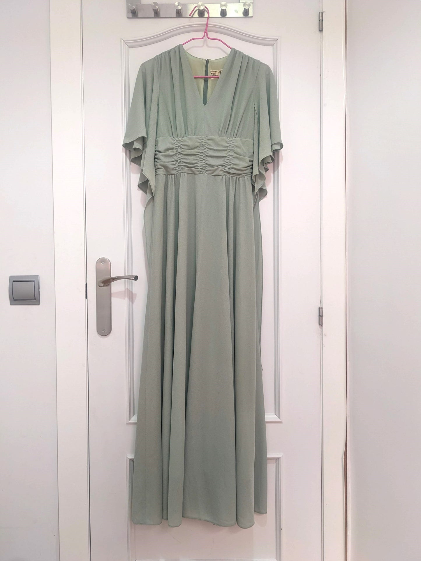 Vintage 1970s sage green maxi dress