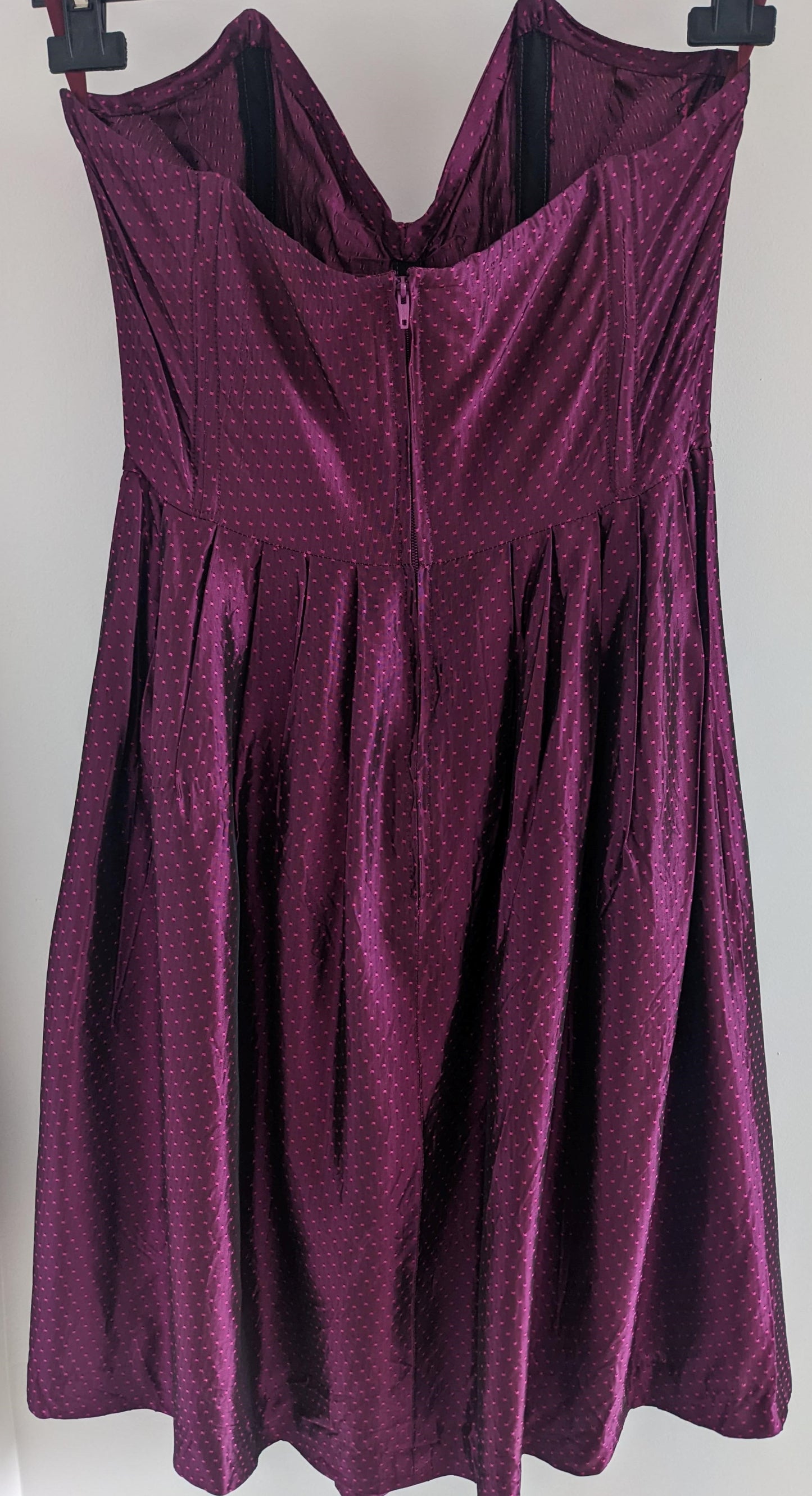 Vintage 1980s magenta taffeta dress
