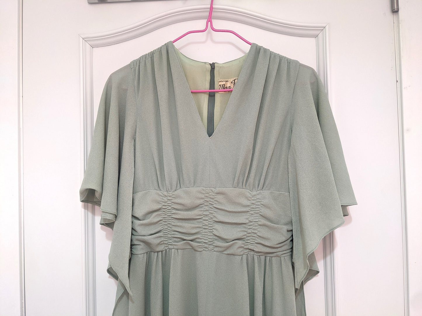 Vintage 1970s sage green maxi dress