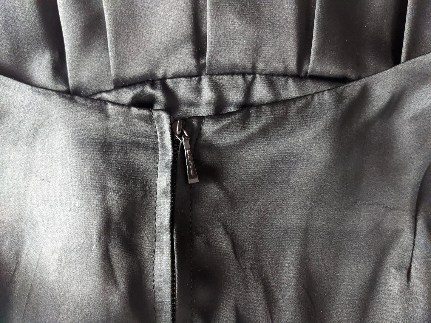 Vintage 1950s-60s black satin dress