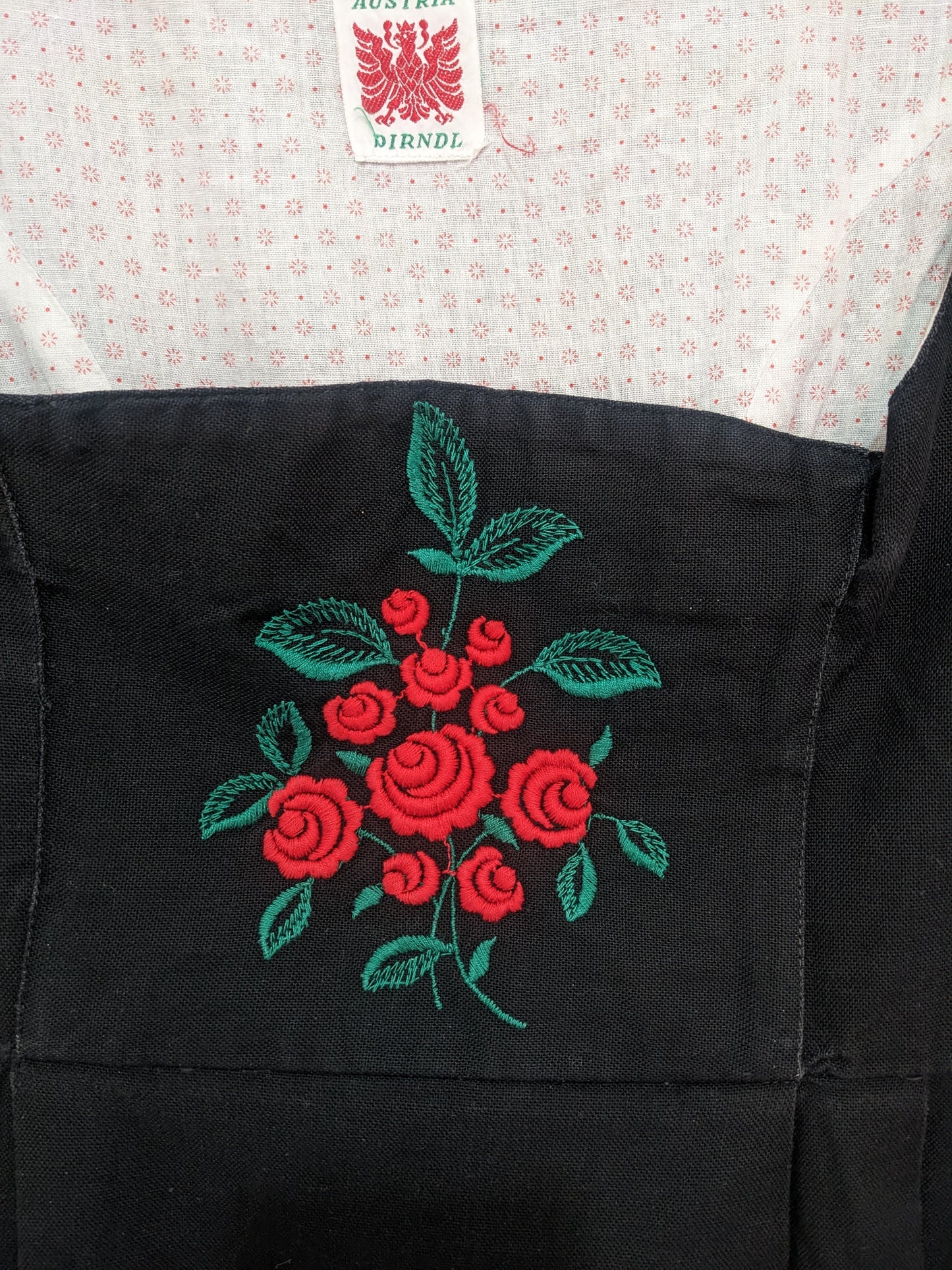 Vintage 1960s-70s black & red dirndl
