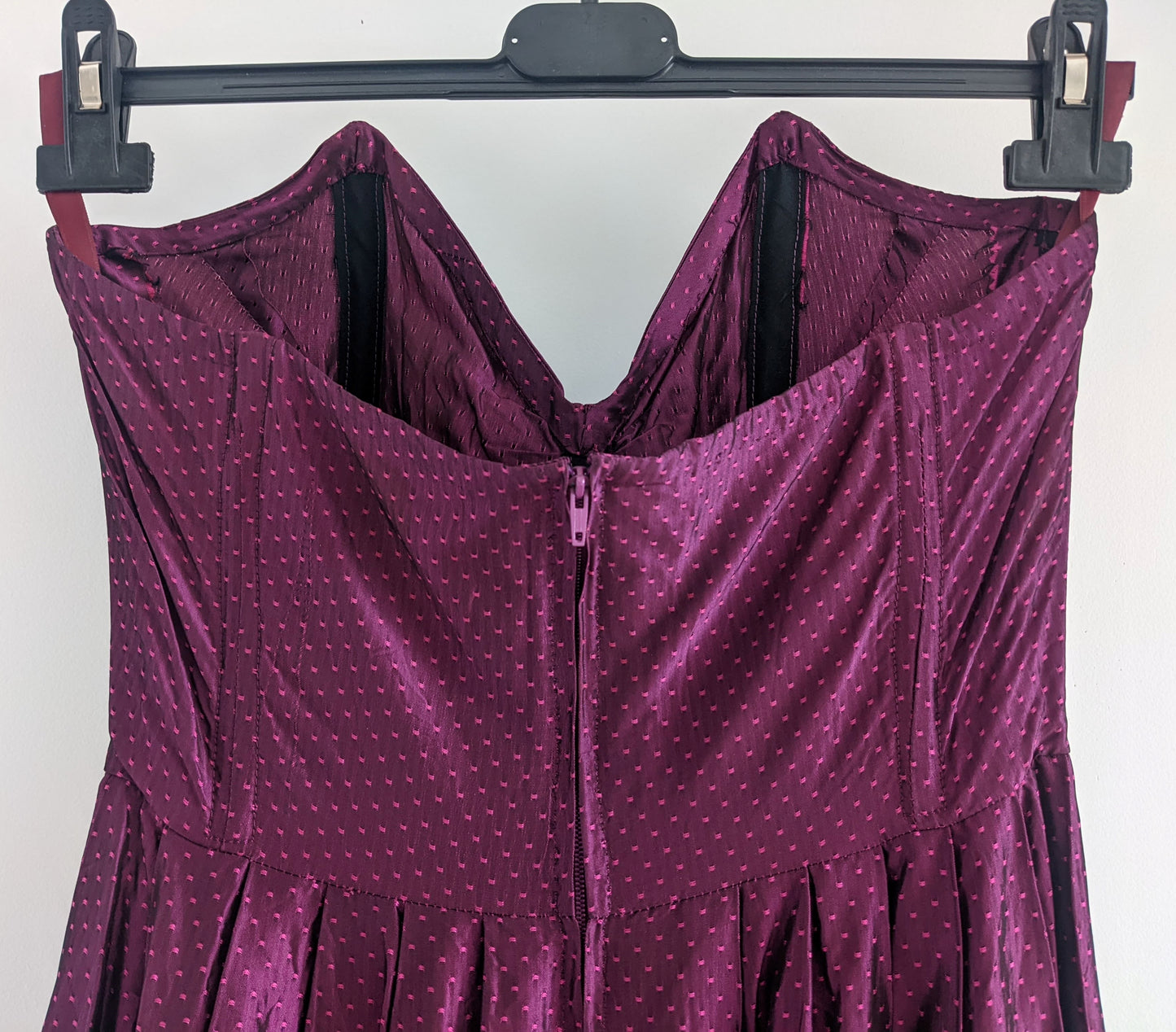 Vintage 1980s magenta taffeta dress