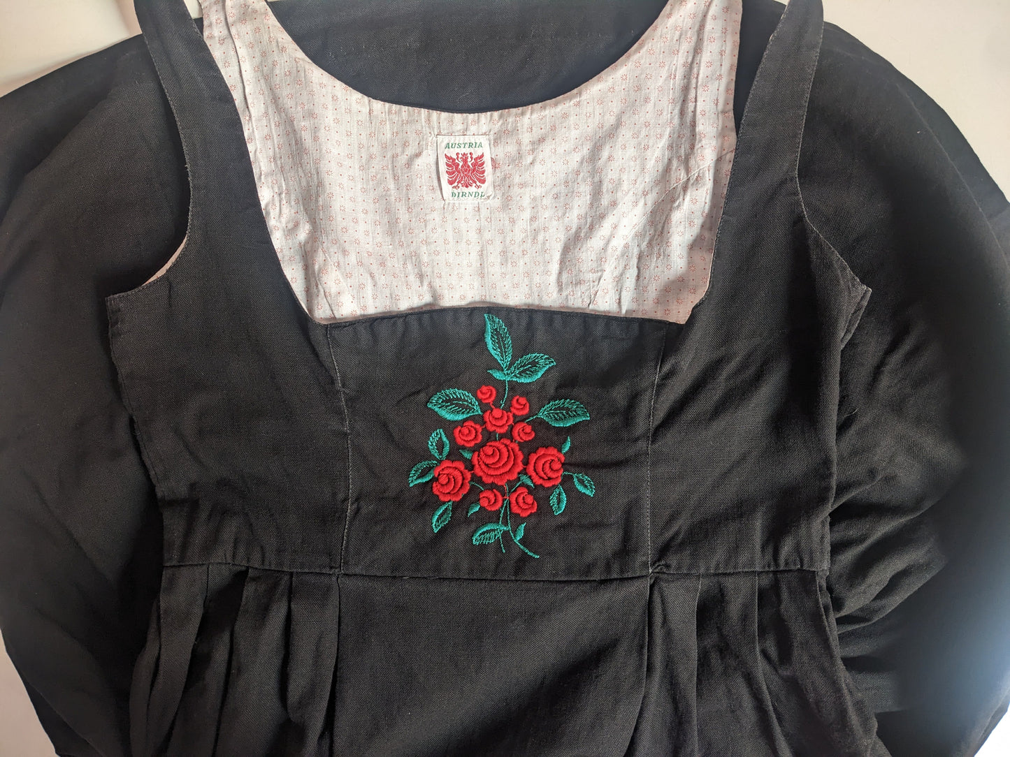 Vintage 1960s-70s black & red dirndl
