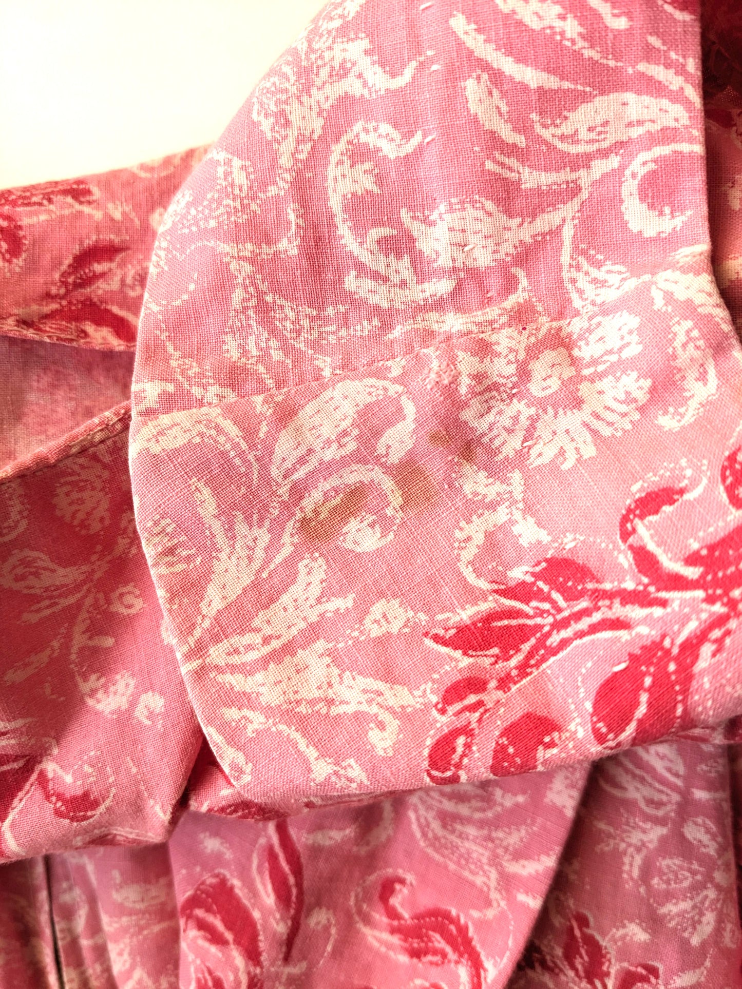 Vintage 1950s pink & white floral dress