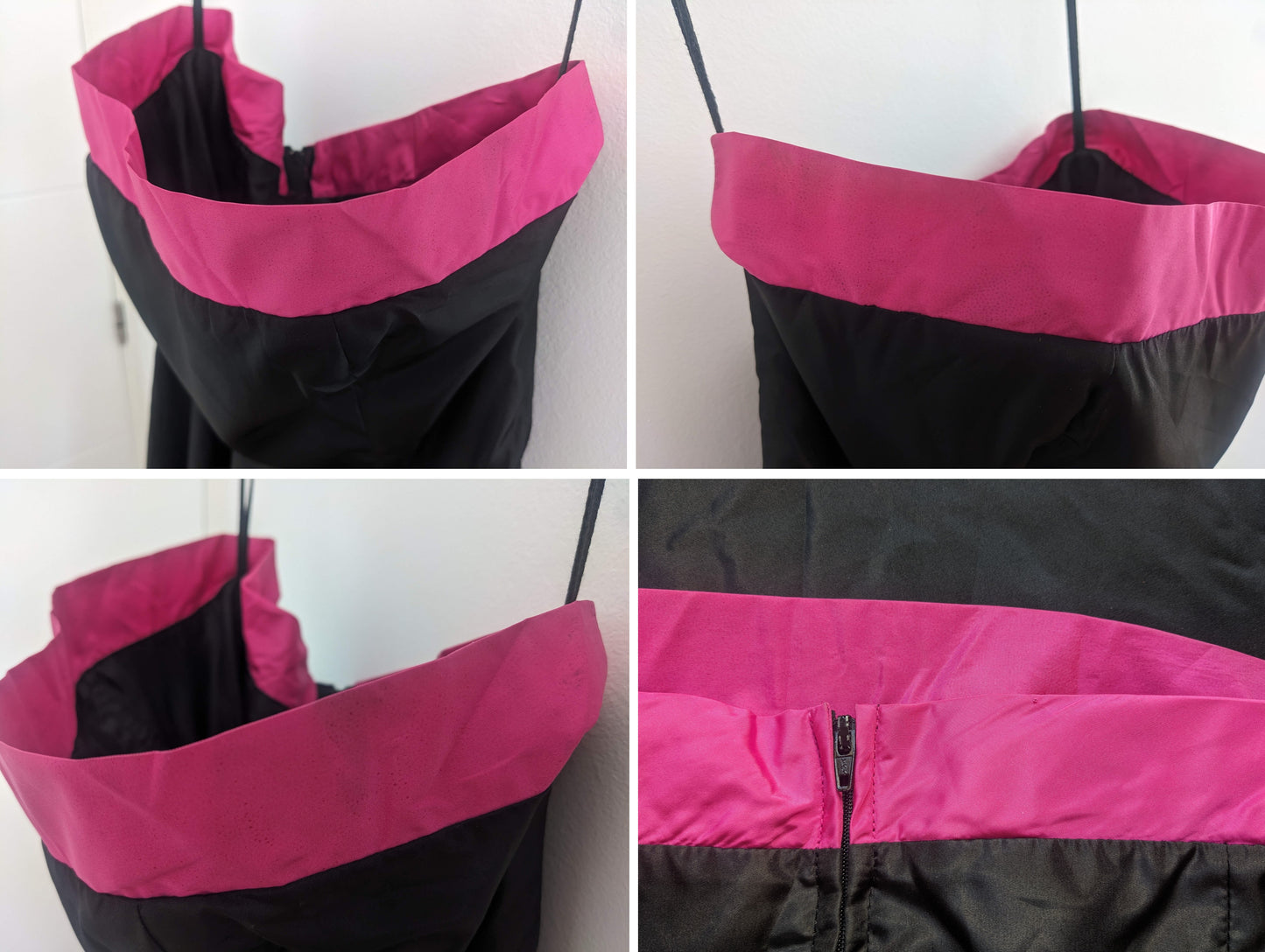 Vintage 1980s black & pink taffeta gown