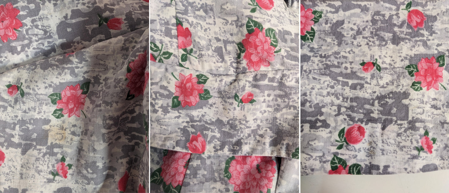 Vintage 1940s-50s floral cotton dress