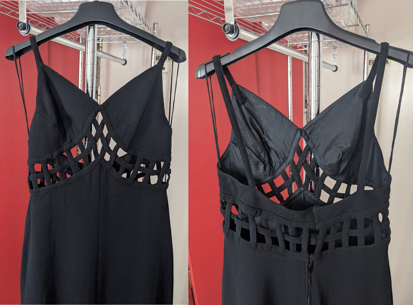 Vintage 1980s-90s black wool dress by Louis Feraud