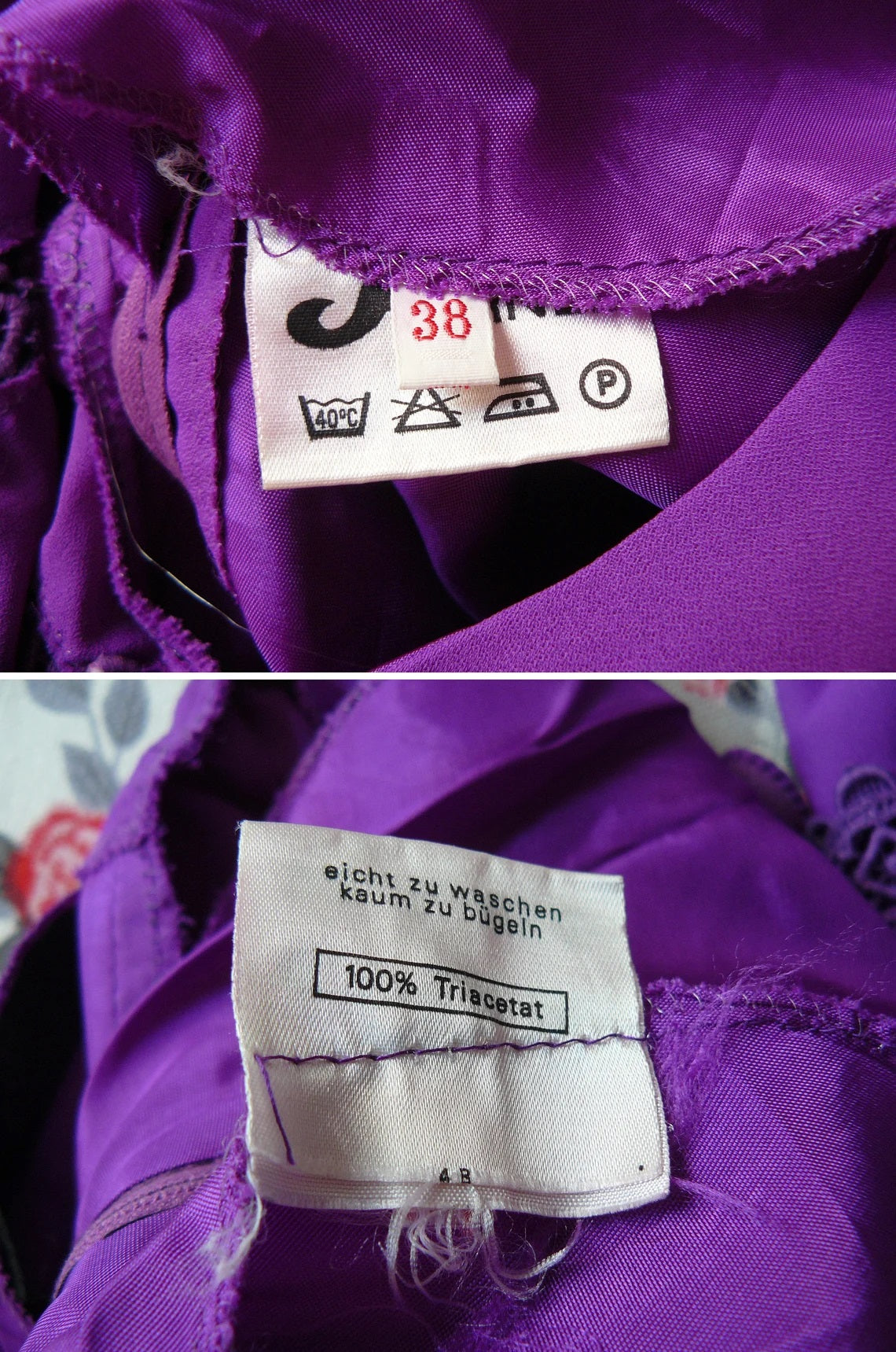 Vintage 1960s-70s purple chiffon maxi dress