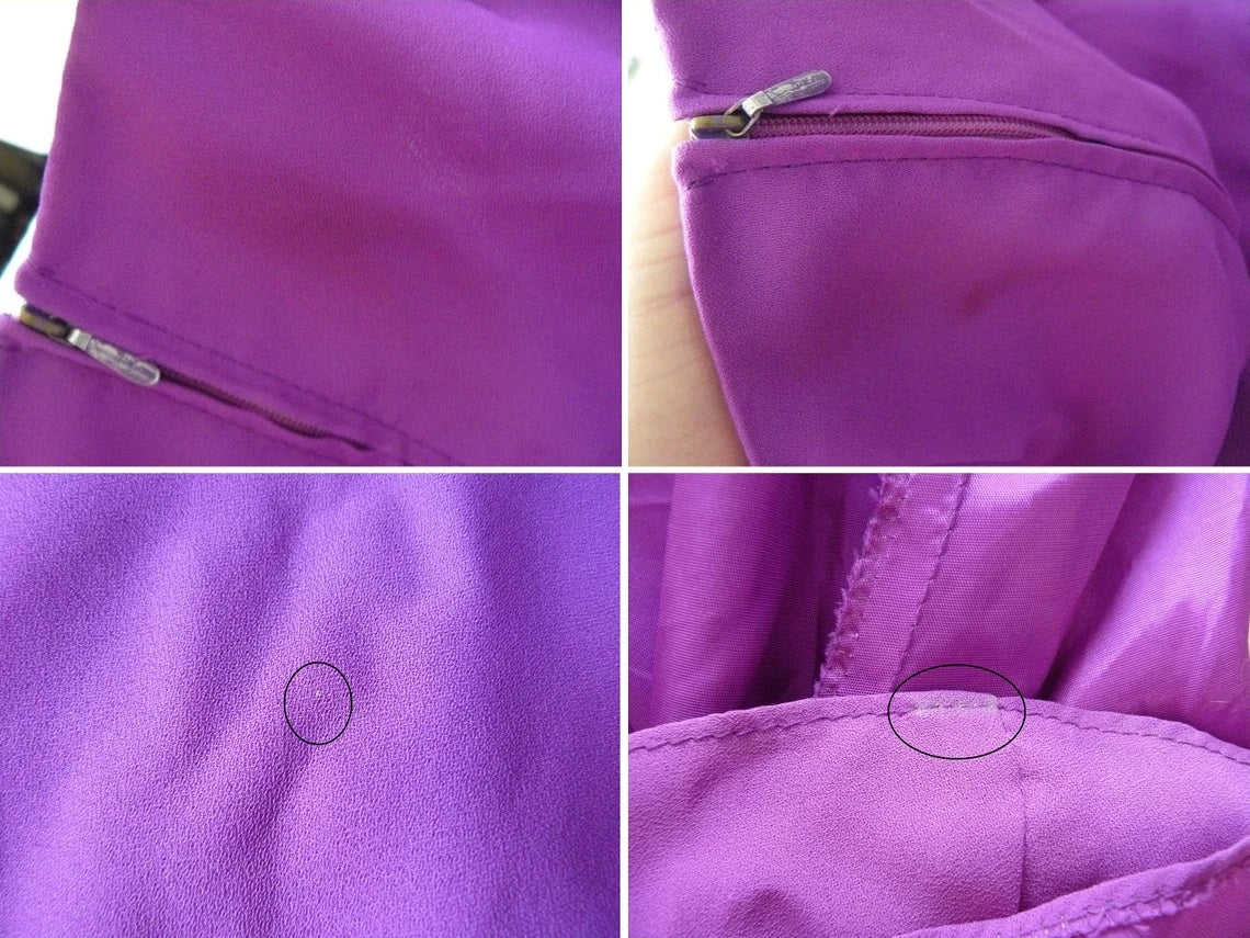 Vintage 1960s-70s purple chiffon maxi dress