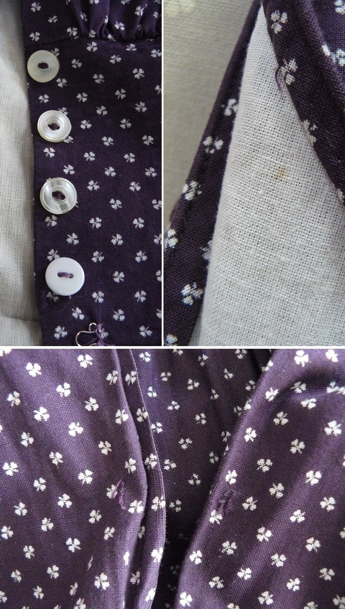 Vintage 1970s purple floral dirndl