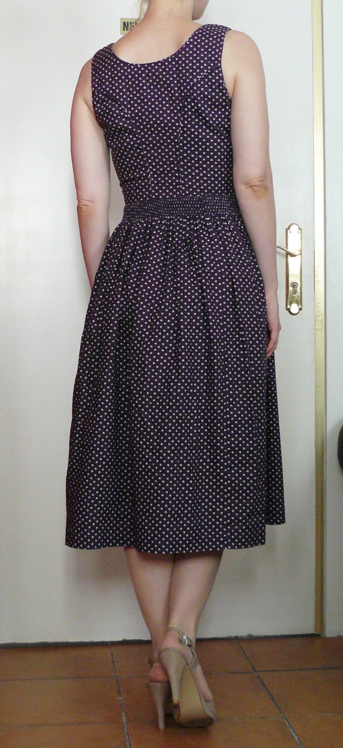 Vintage 1970s purple floral dirndl