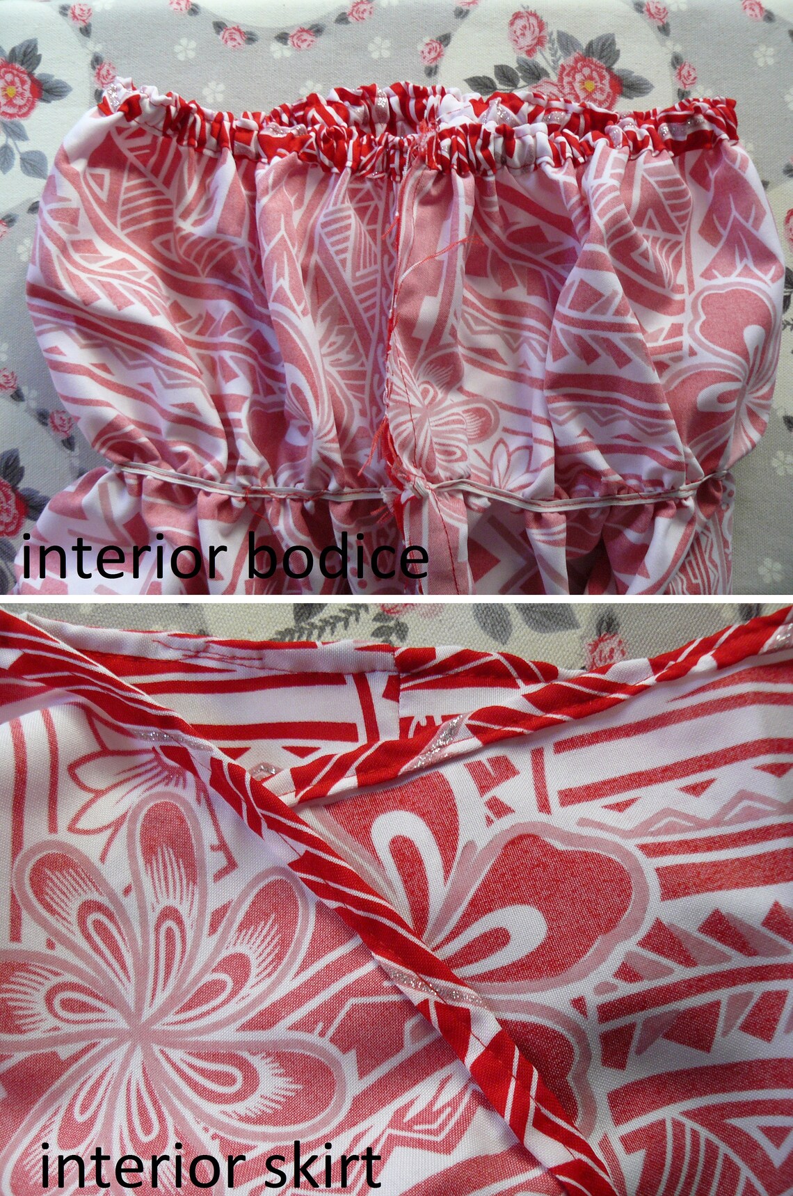 Vintage red & white Hawaiian dress
