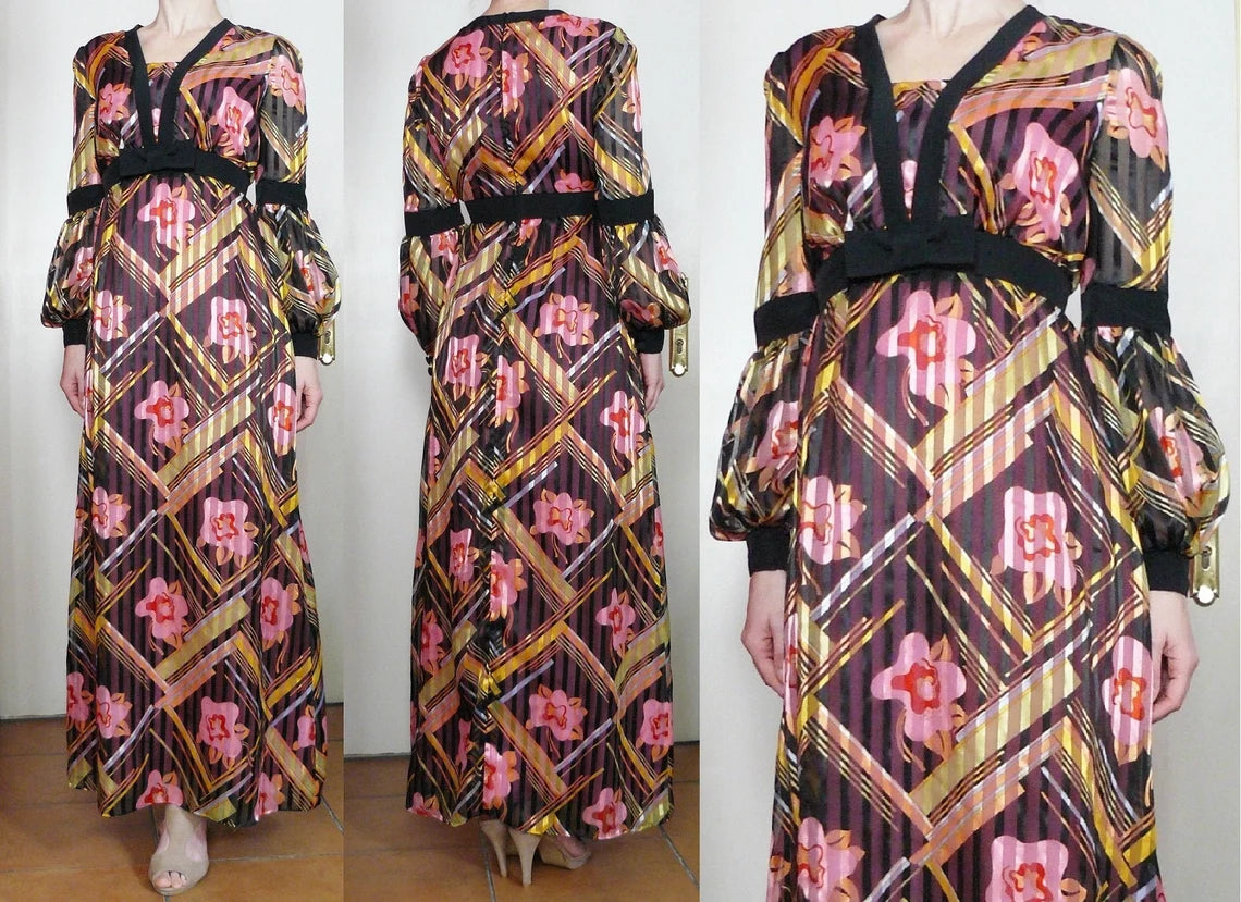 Vintage 1960s-70s maxi dress by Emiliana Wendel