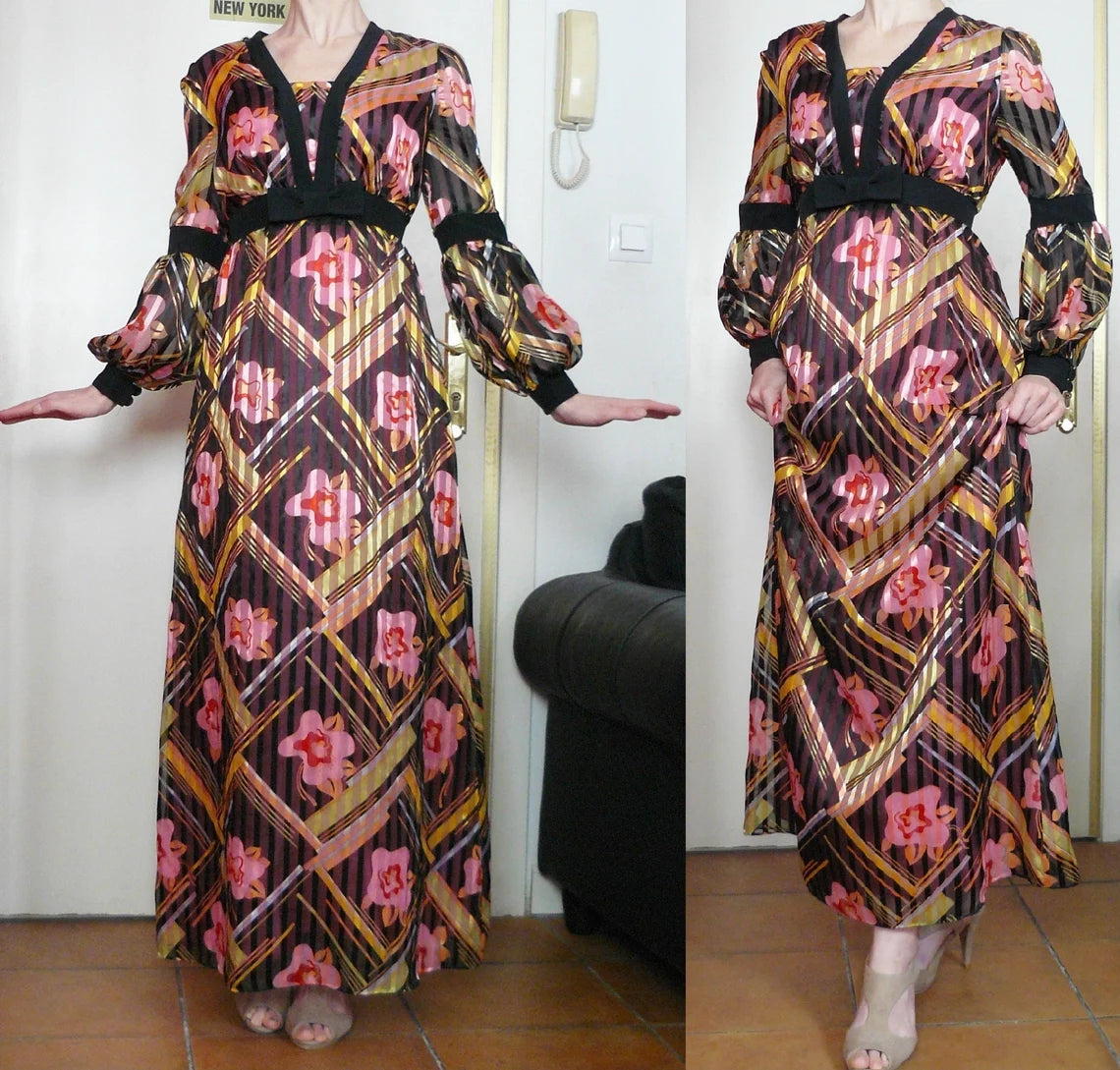 Vintage 1960s-70s maxi dress by Emiliana Wendel