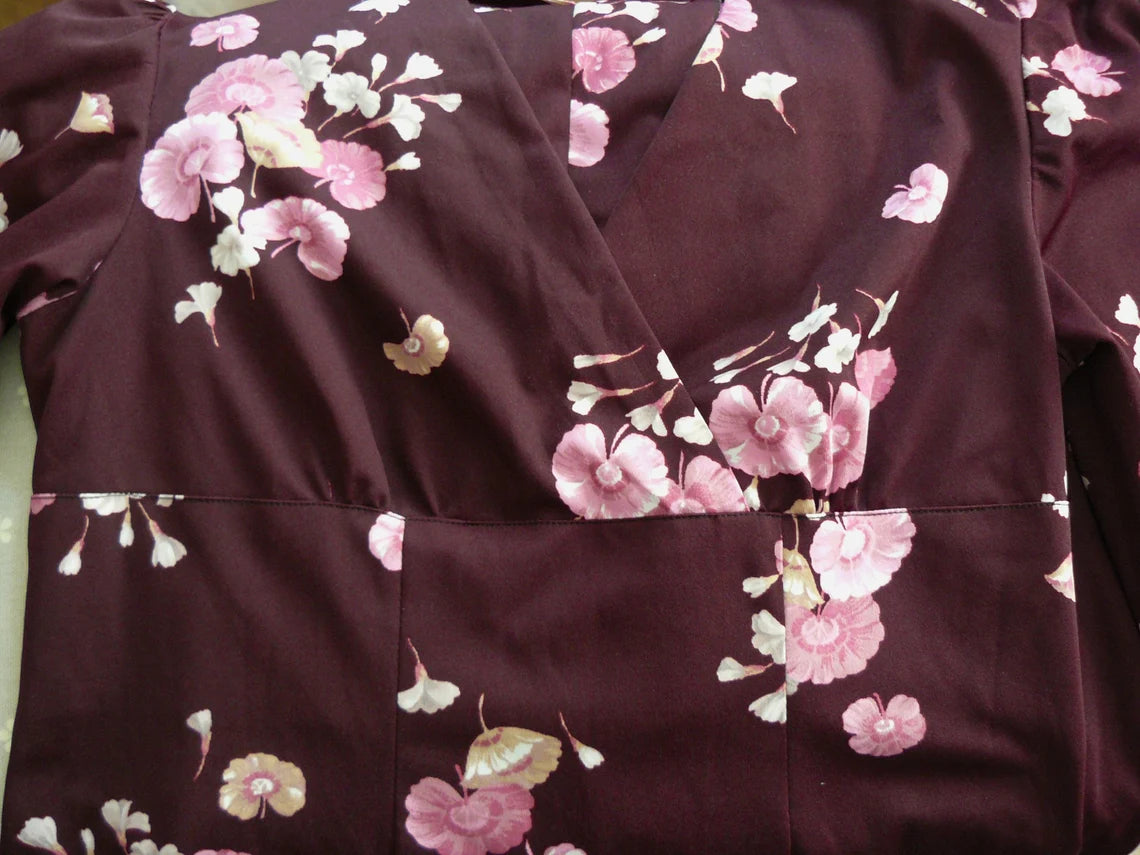Vintage 1970s brown floral maxi dress
