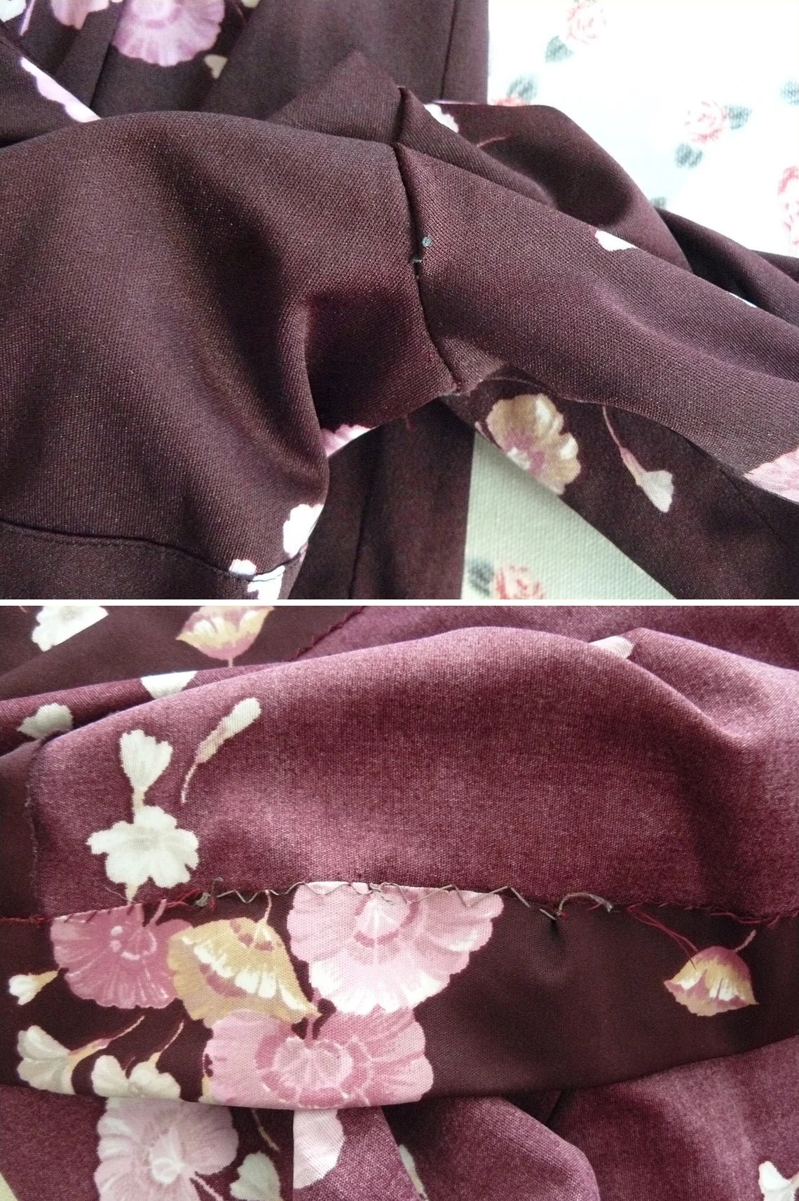 Vintage 1970s brown floral maxi dress