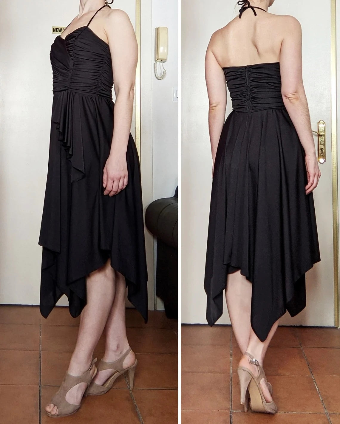 Vintage 1980s black halter dress