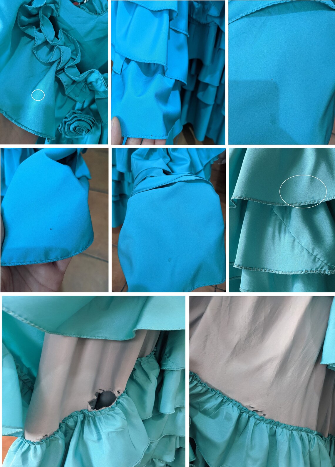Vintage 1970s-80s aqua green ball gown