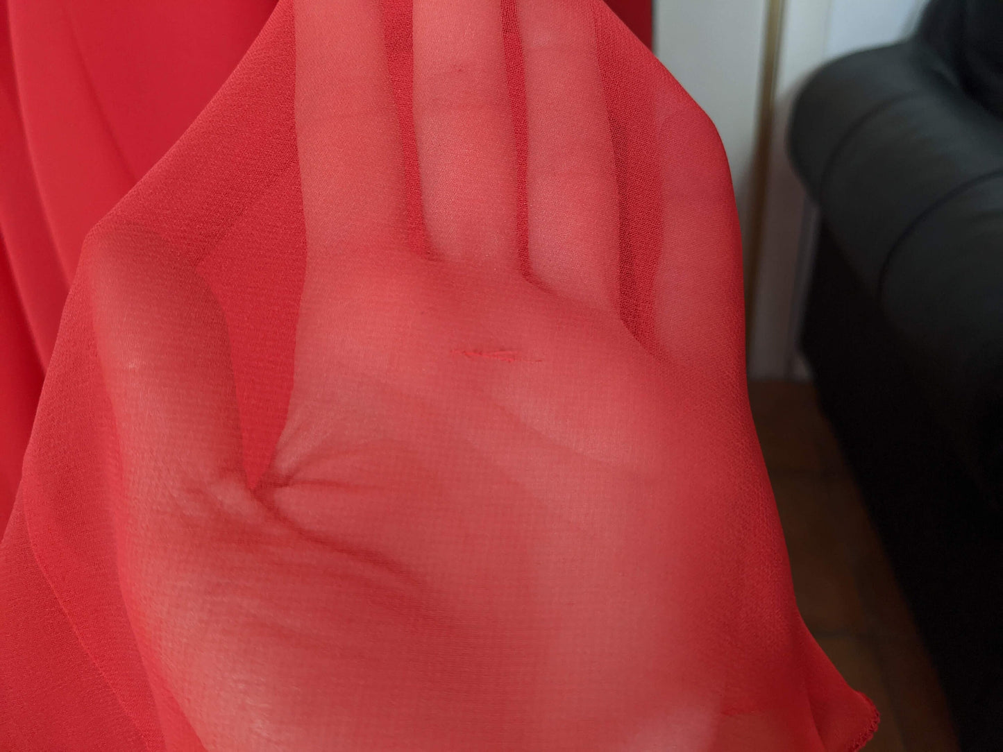 Vintage 1970s red chiffon maxi dress