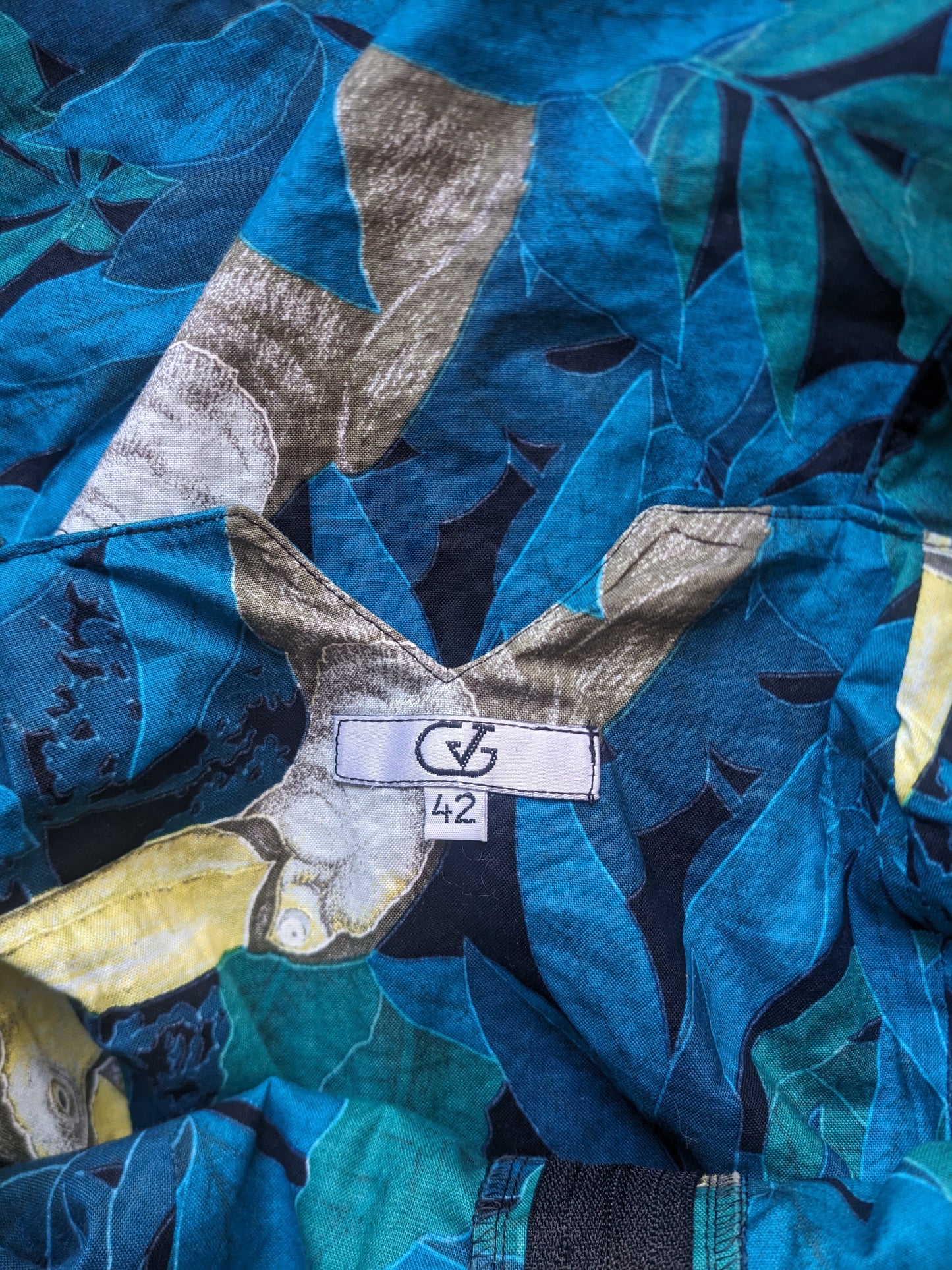 Vintage 1980s tropical pelican print dress