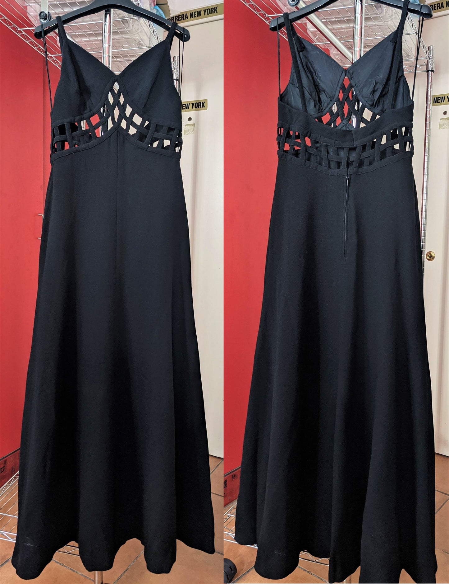 Vintage 1980s-90s black wool dress by Louis Feraud
