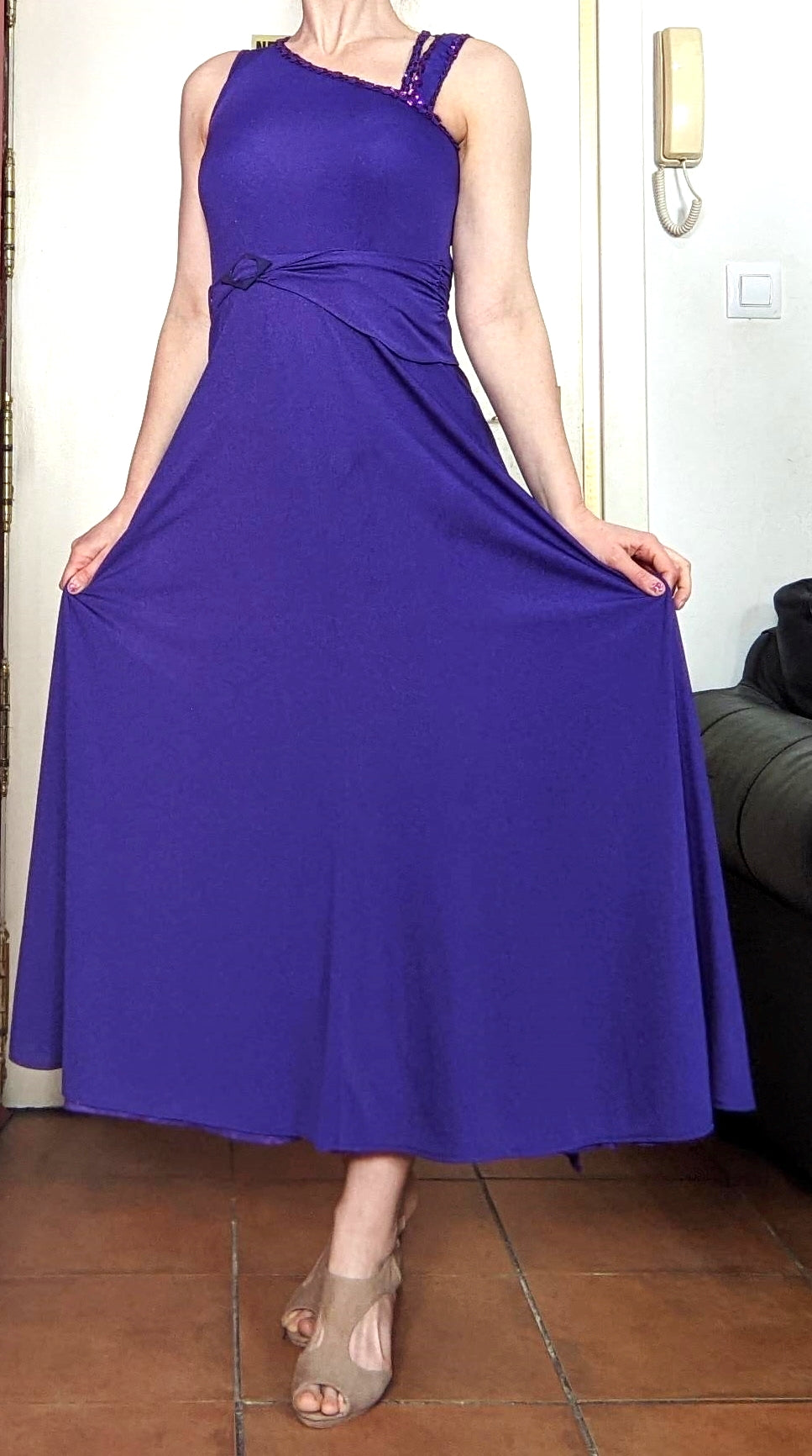 Vintage 1970s purple maxi dress